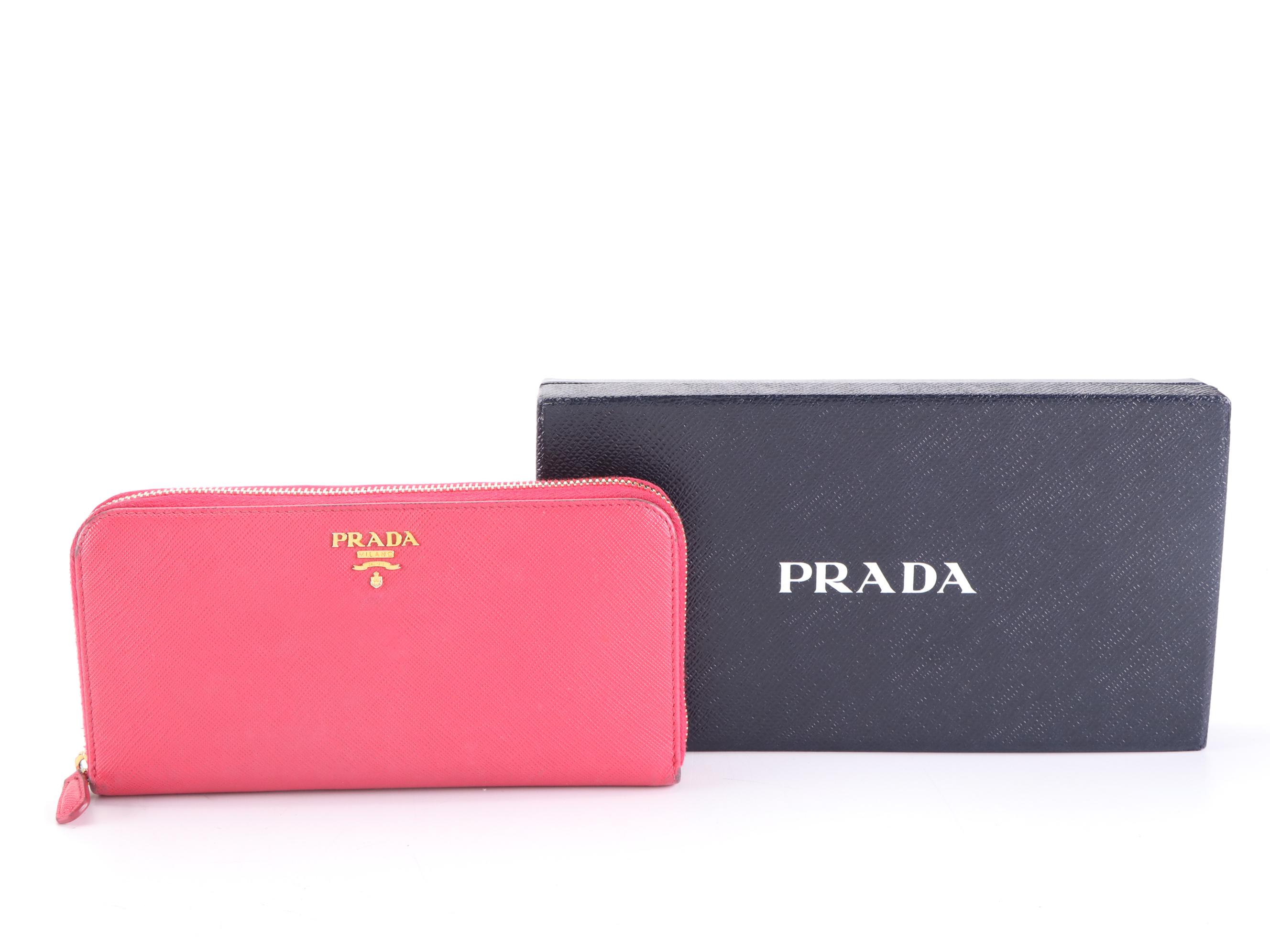 Prada Saffiano Leather Zip Wallet