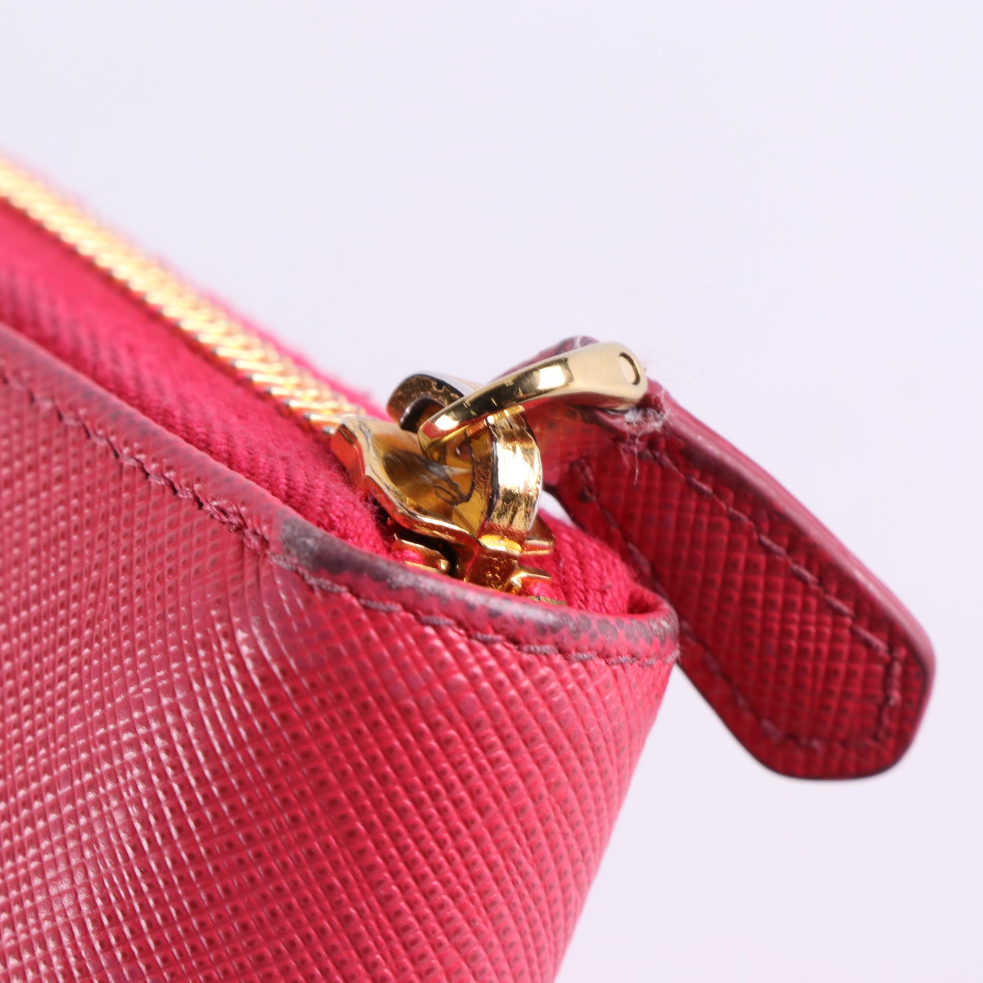 Prada Saffiano Leather Zip Wallet