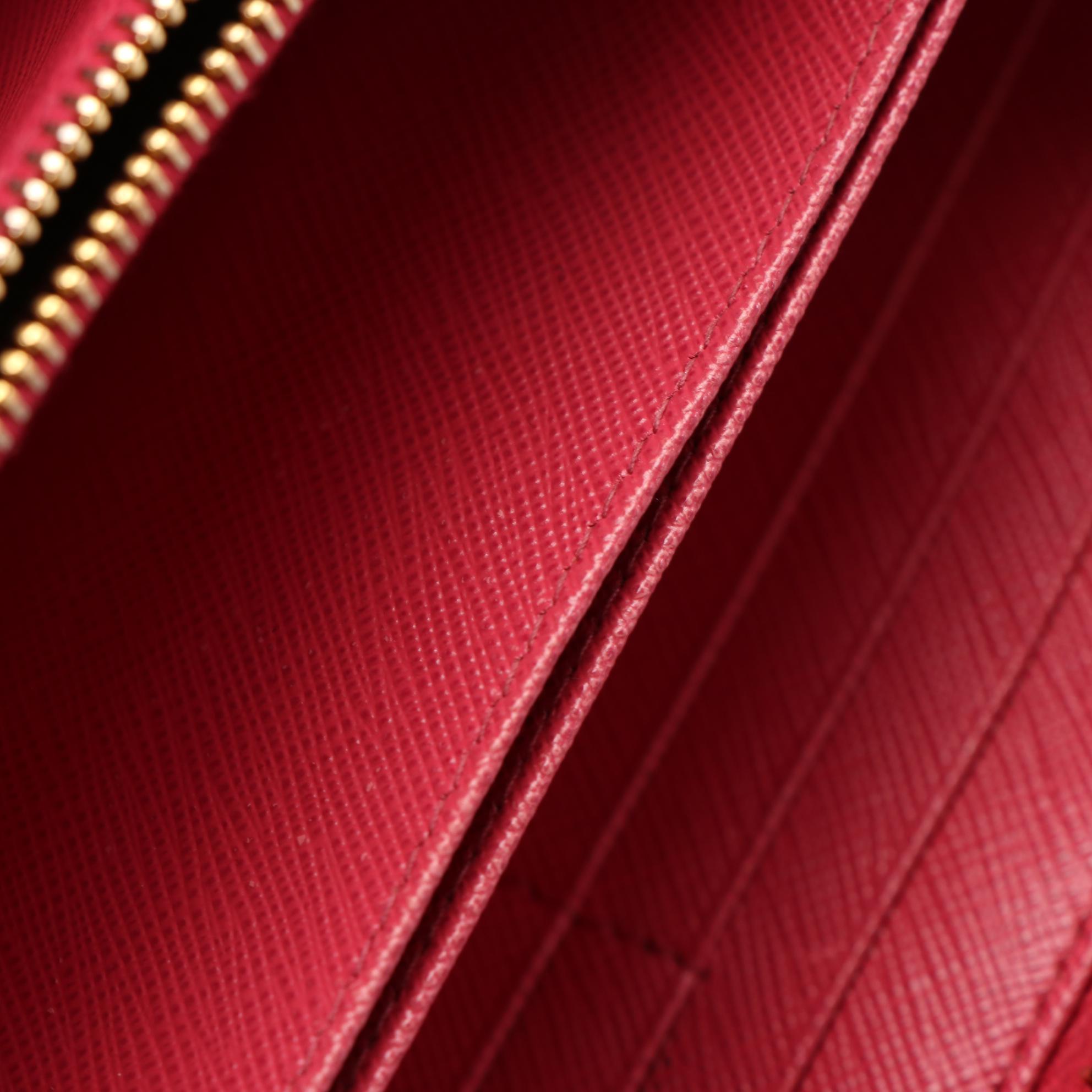 Prada Saffiano Leather Zip Wallet