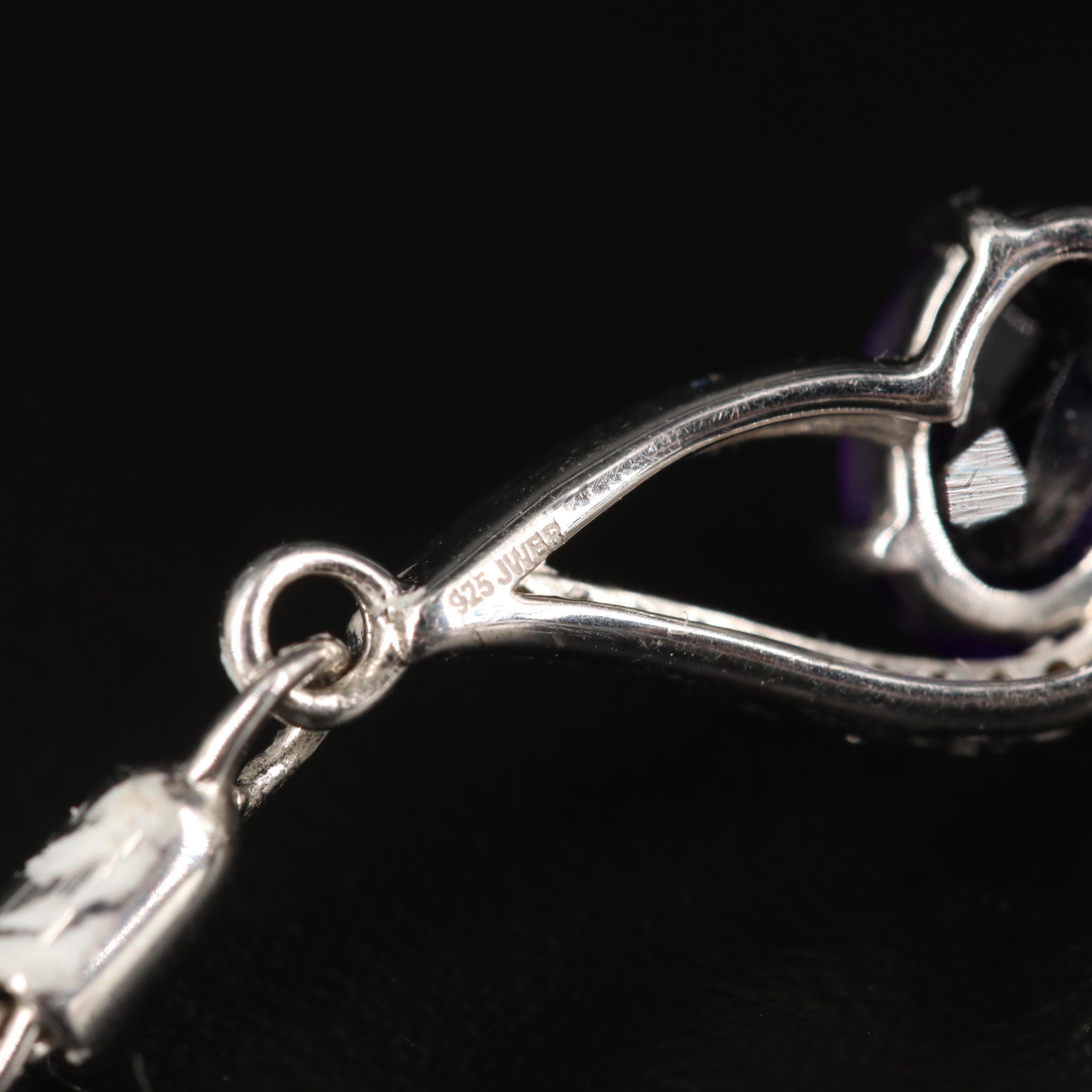 Sterling Amethyst and Sapphire Bolo Bracelet