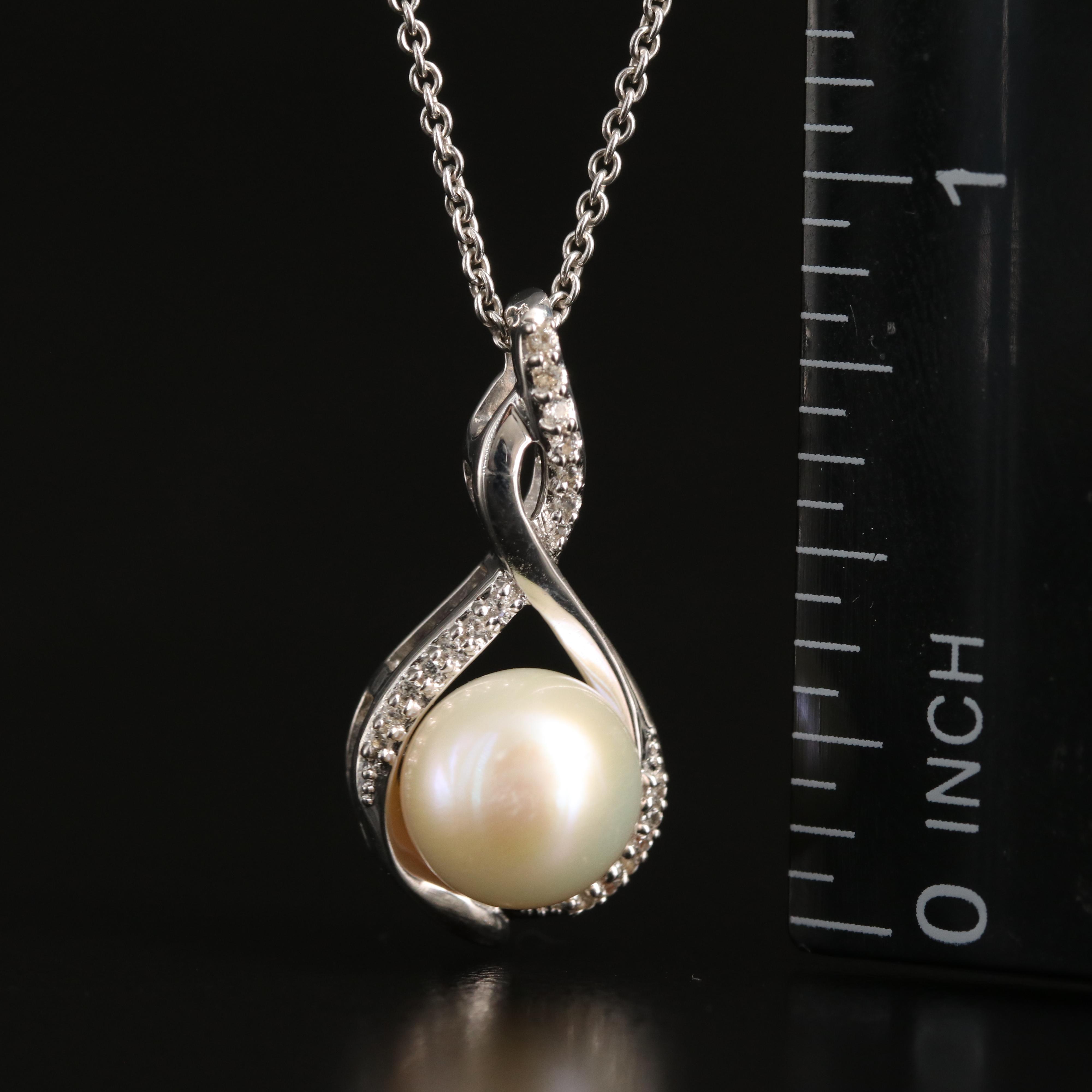 Sterling Pearl and Sapphire Necklace