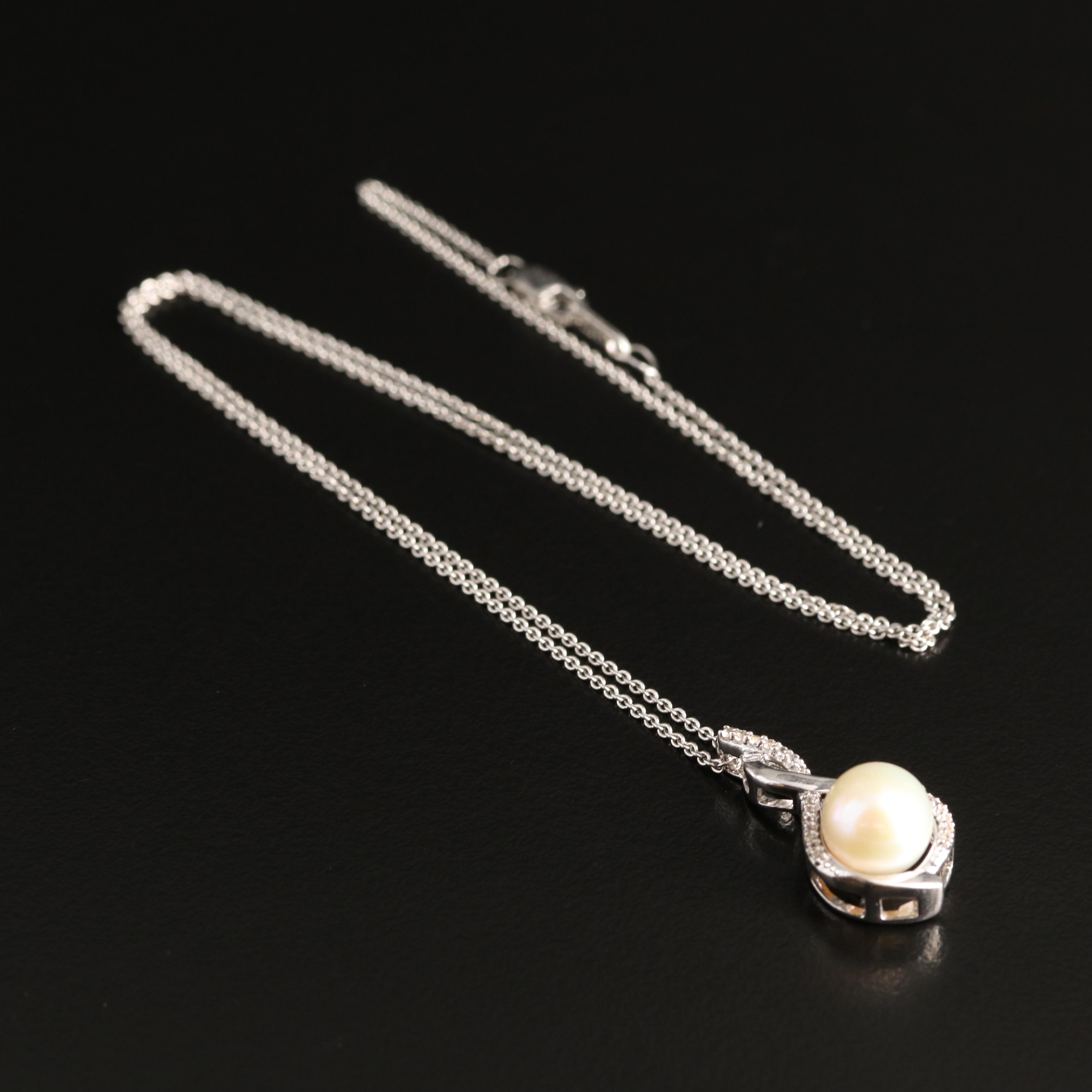Sterling Pearl and Sapphire Necklace