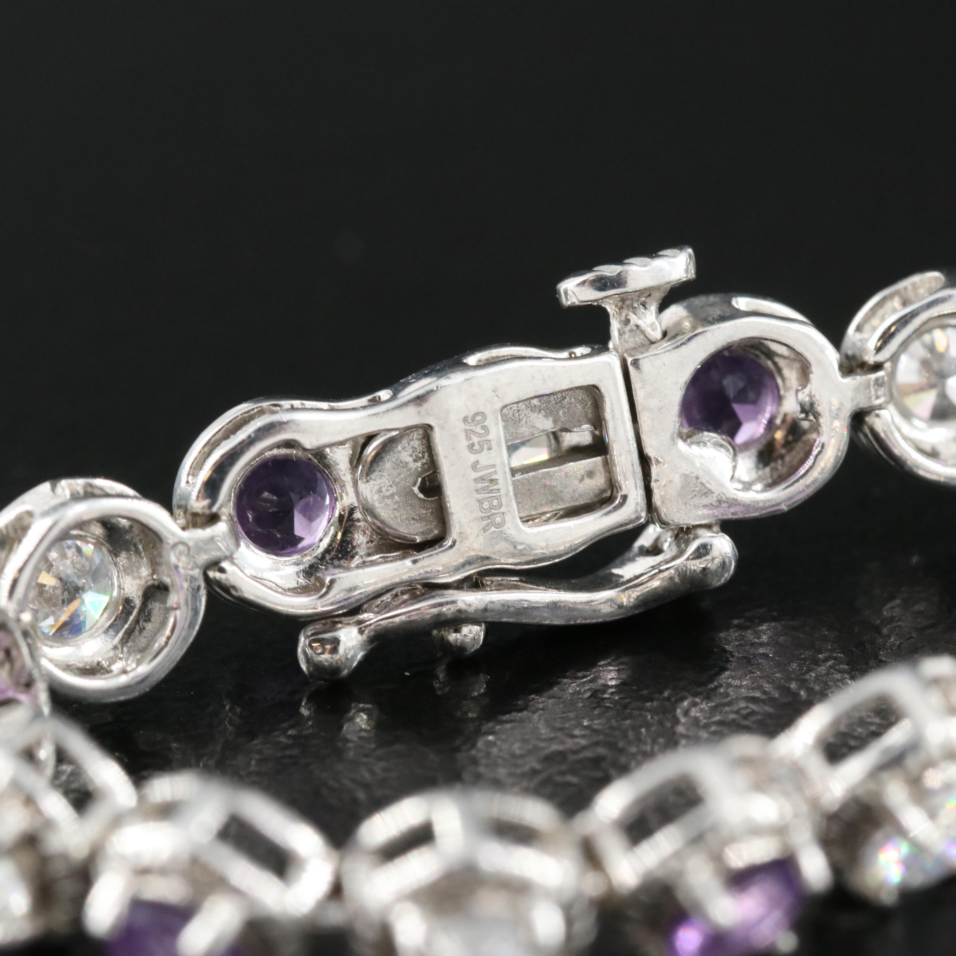 Sterling Amethyst and Cubic Zirconia Bracelet