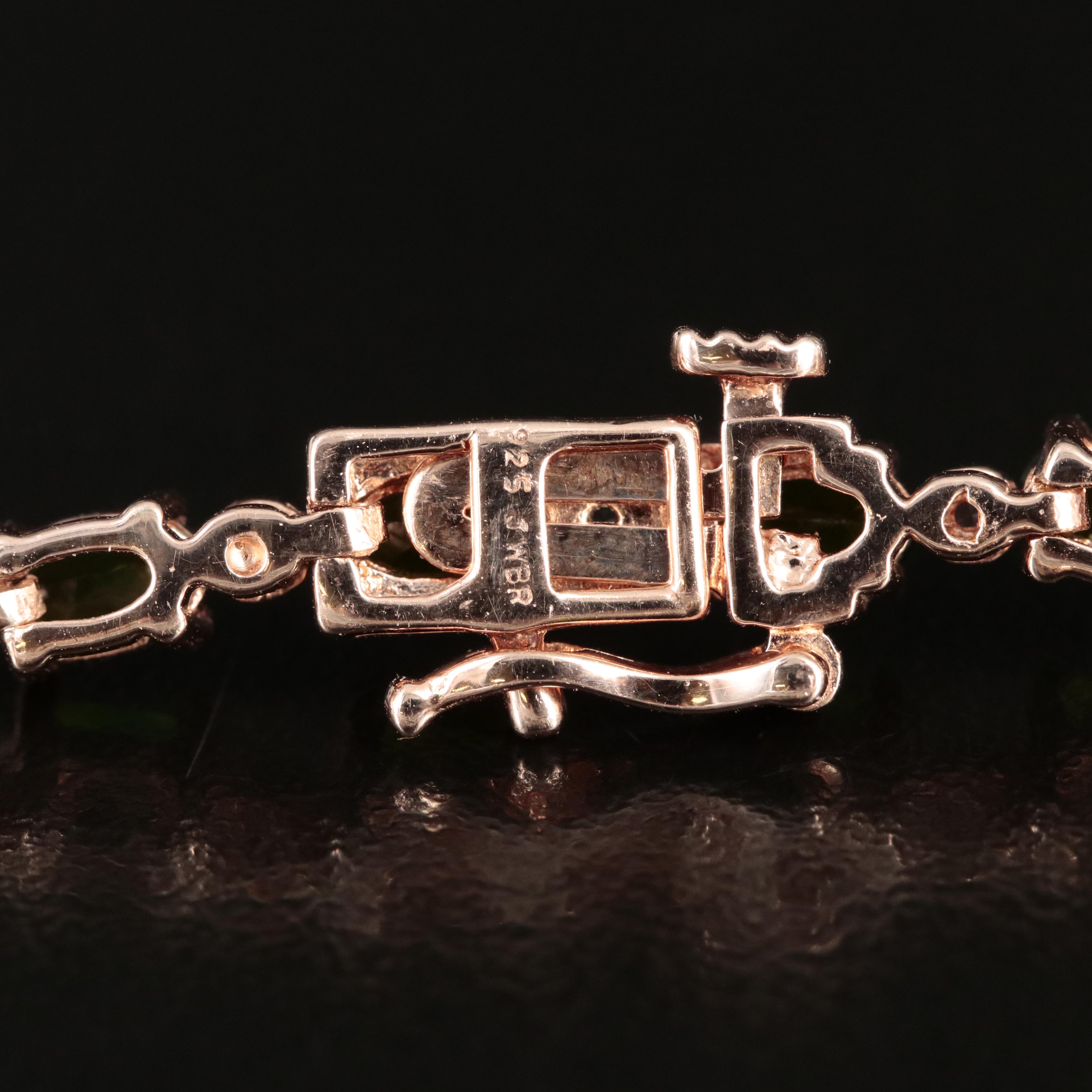 Sterling Diopside and Sapphire Bracelet