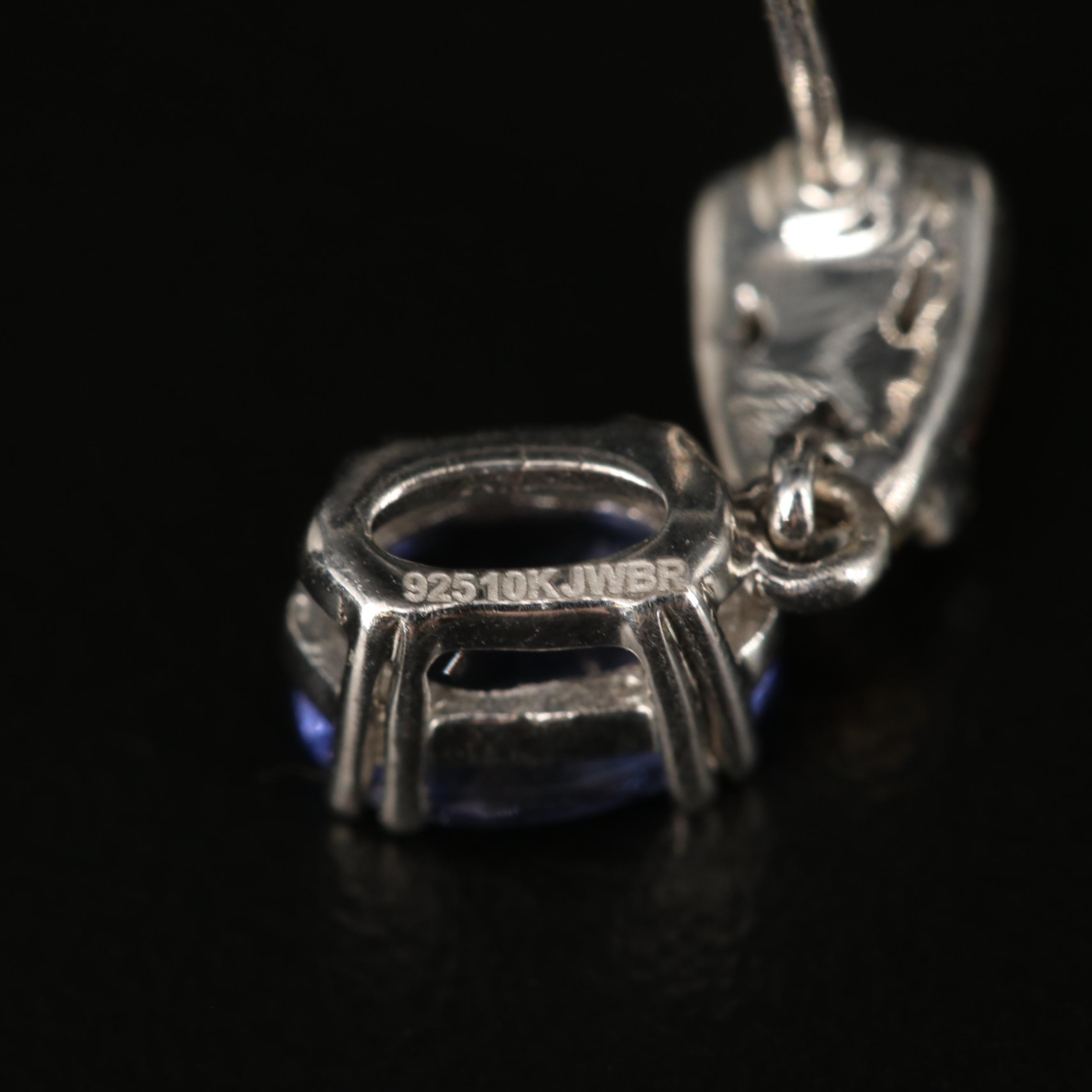 Sterling Tanzanite and White Sapphire Earrings with 10K Rose Gold Accent