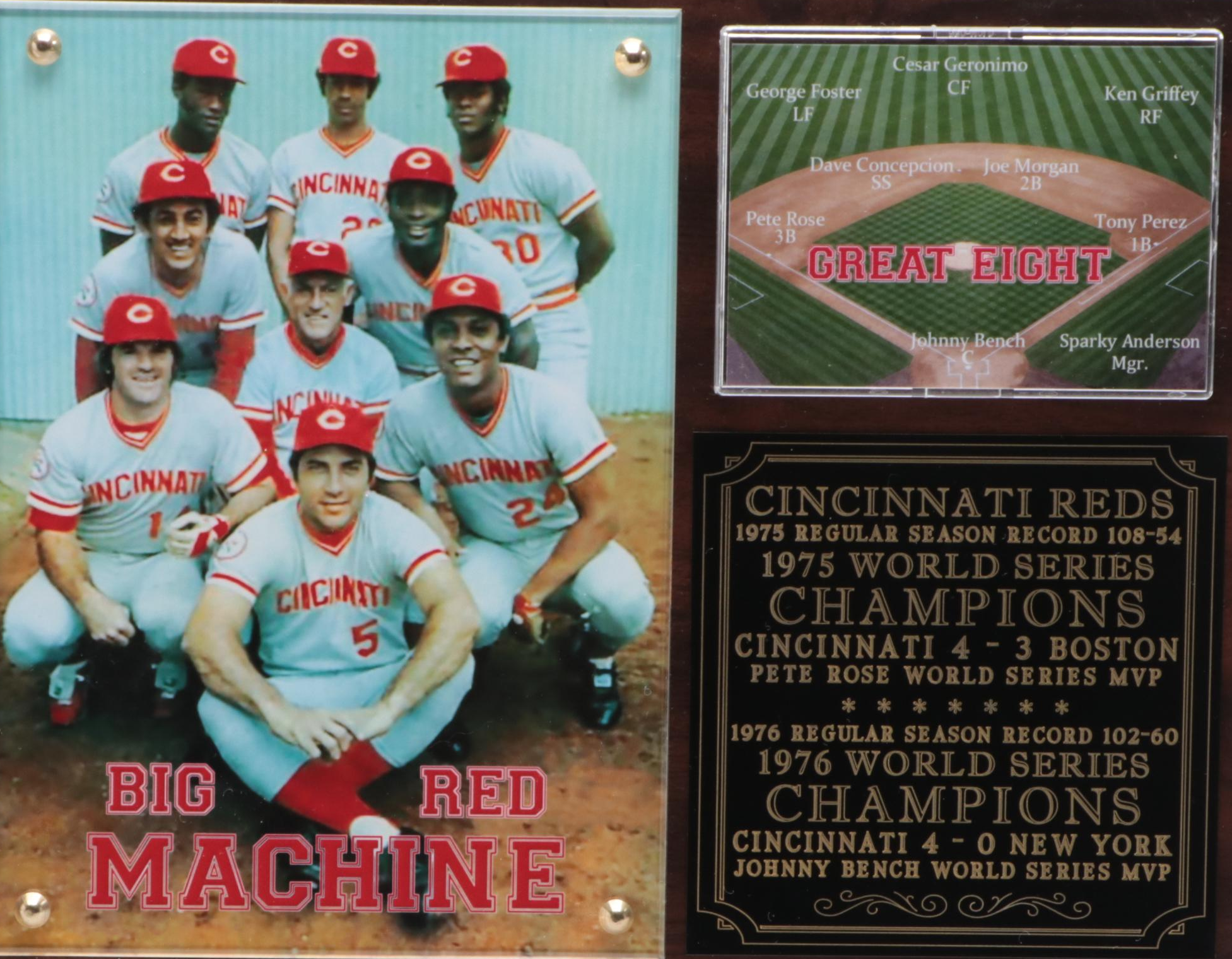 Pete Rose Signed Cincinnati Reds Cap with Big Red Machine Plaques
