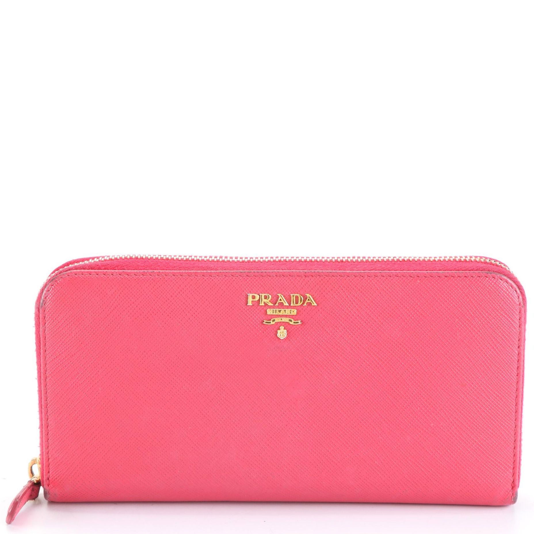 Prada Saffiano Leather Zip Wallet