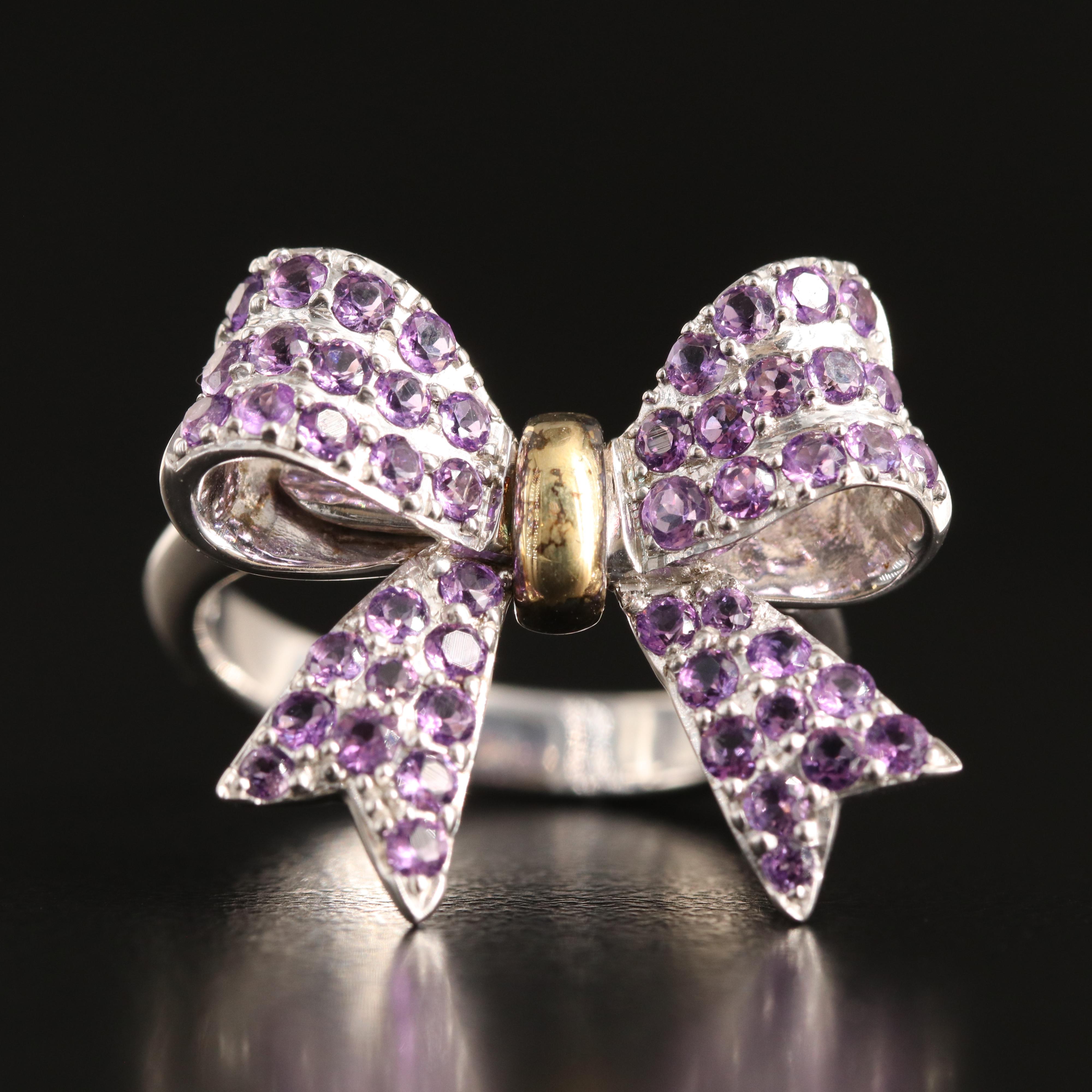 Sterling Amethyst Bow Ring