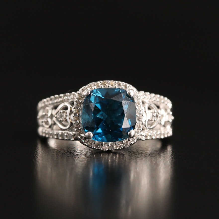 Sterling London Blue Topaz and Sapphire Ring
