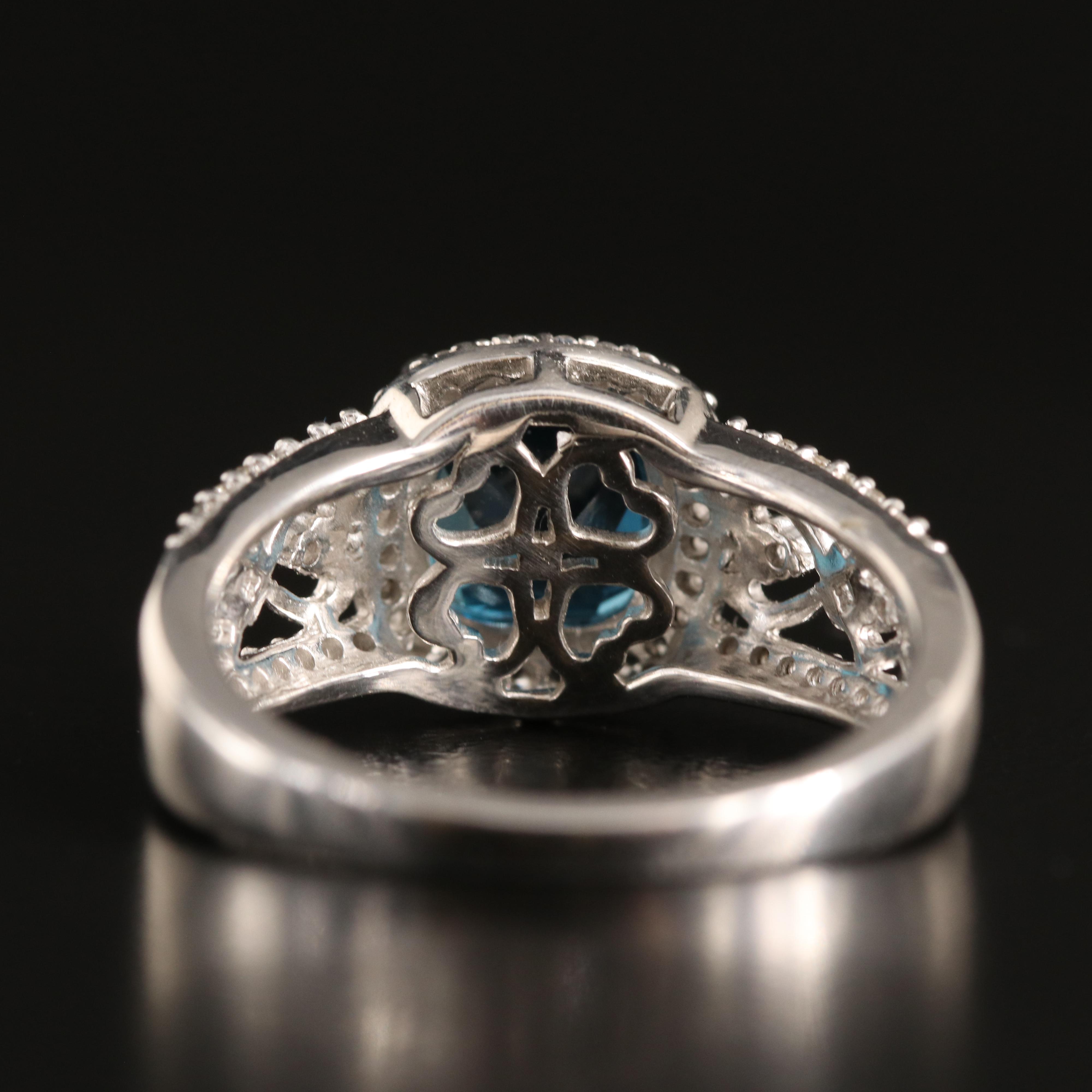 Sterling London Blue Topaz and Sapphire Ring