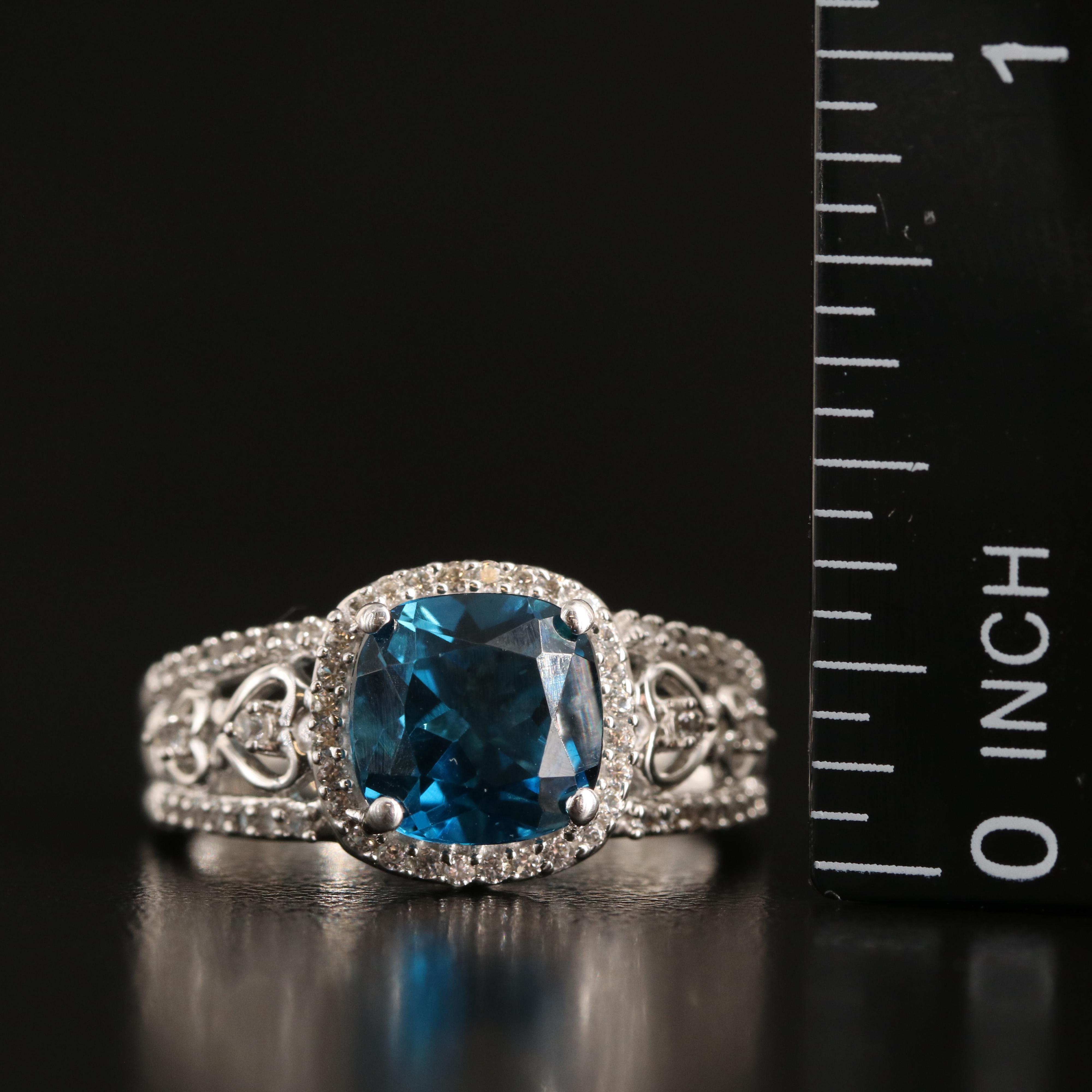 Sterling London Blue Topaz and Sapphire Ring