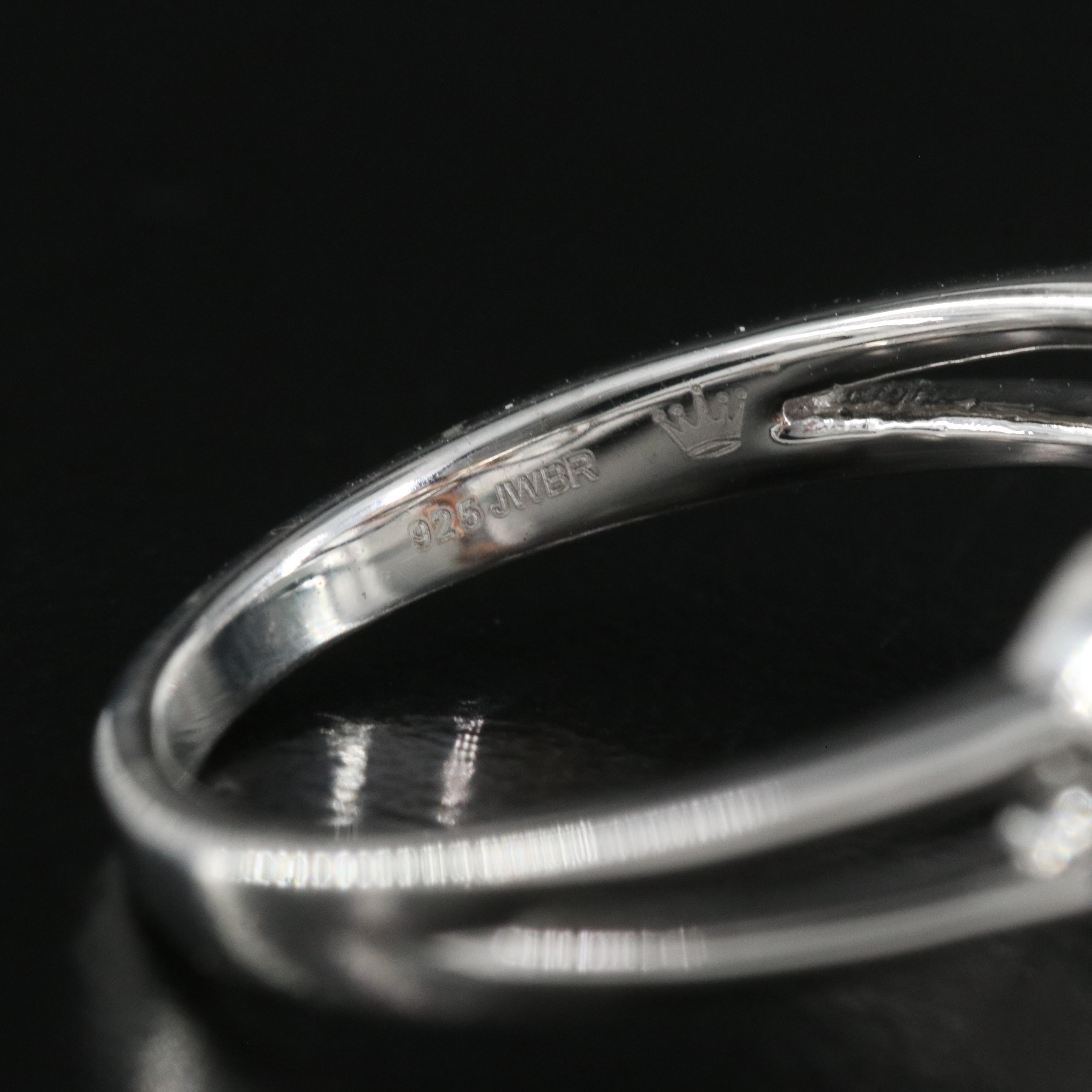 Sterling Ruby and Diamond Infinity Heart Ring