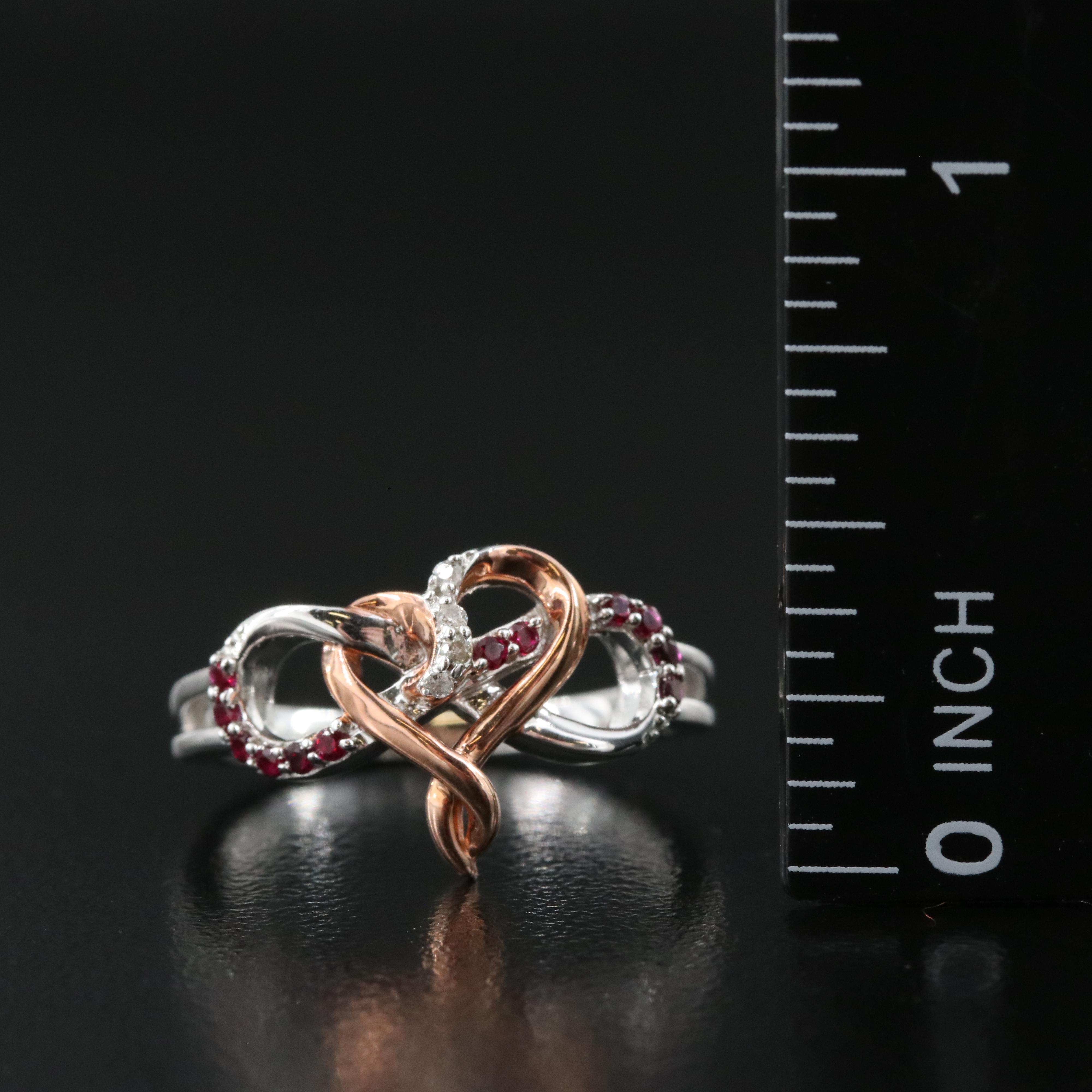 Sterling Ruby ad Diamond Infinity Heart Ring