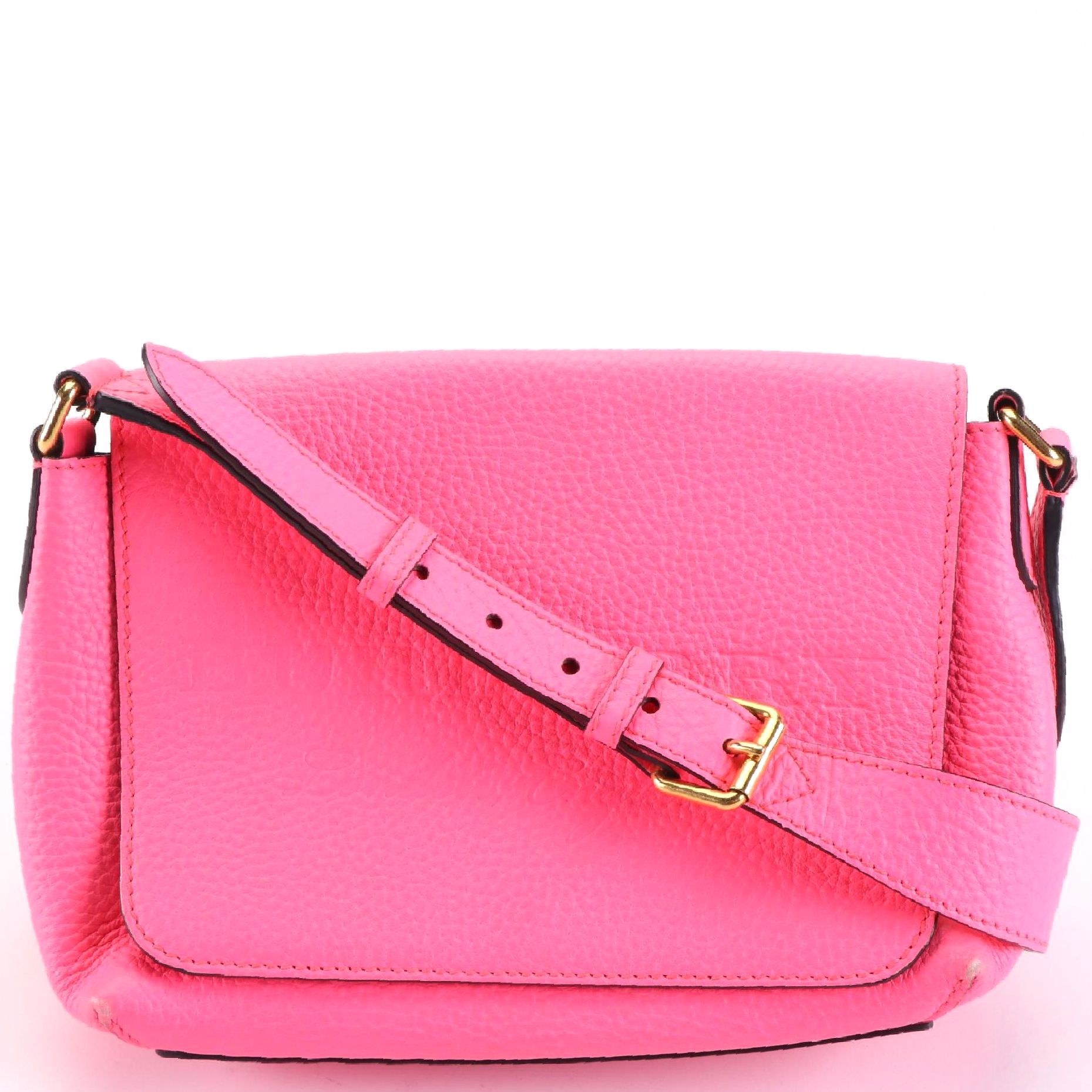 Burberry Crossbody Shoulder Bag in Neon Pink Leather