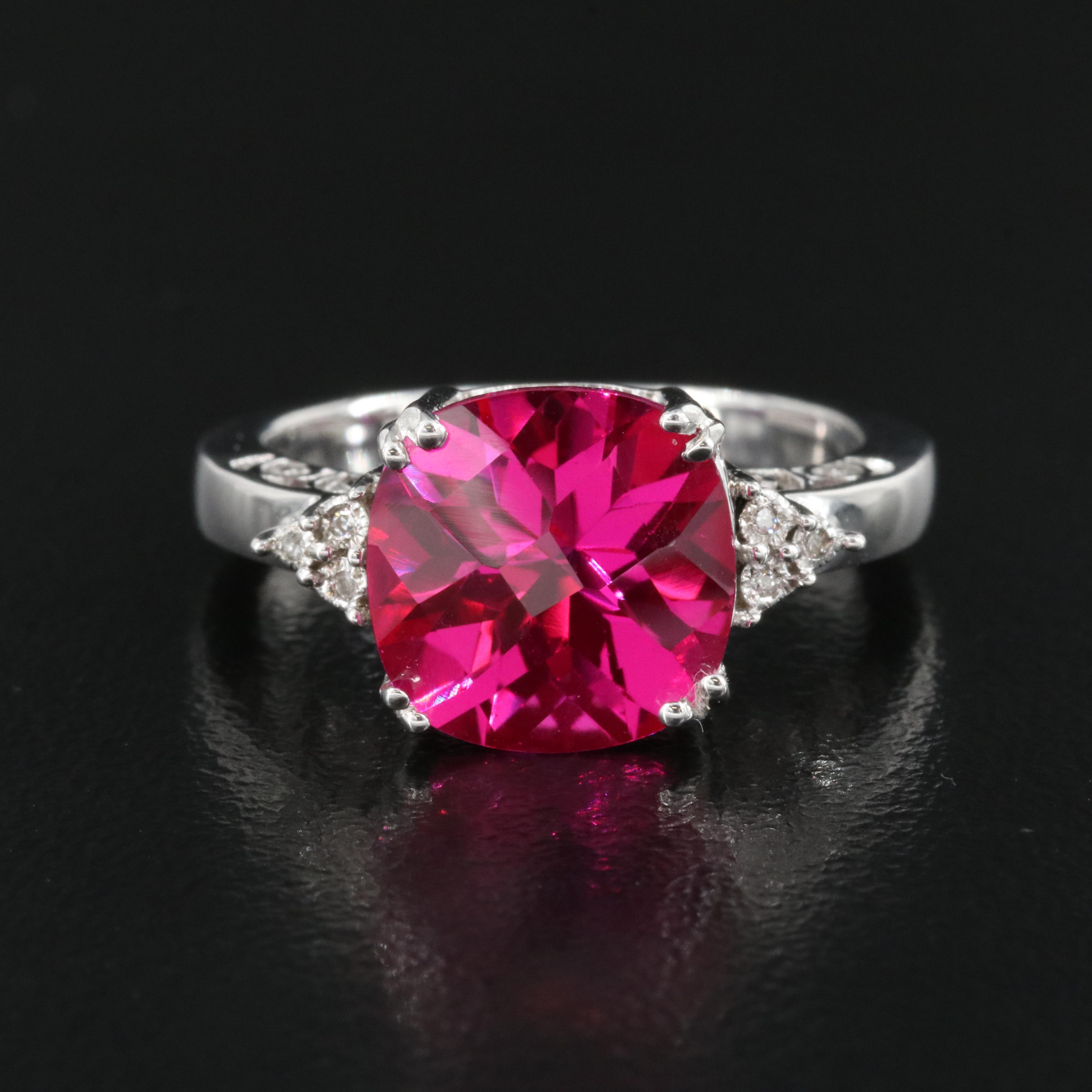 Sterling Ruby and Diamond Ring