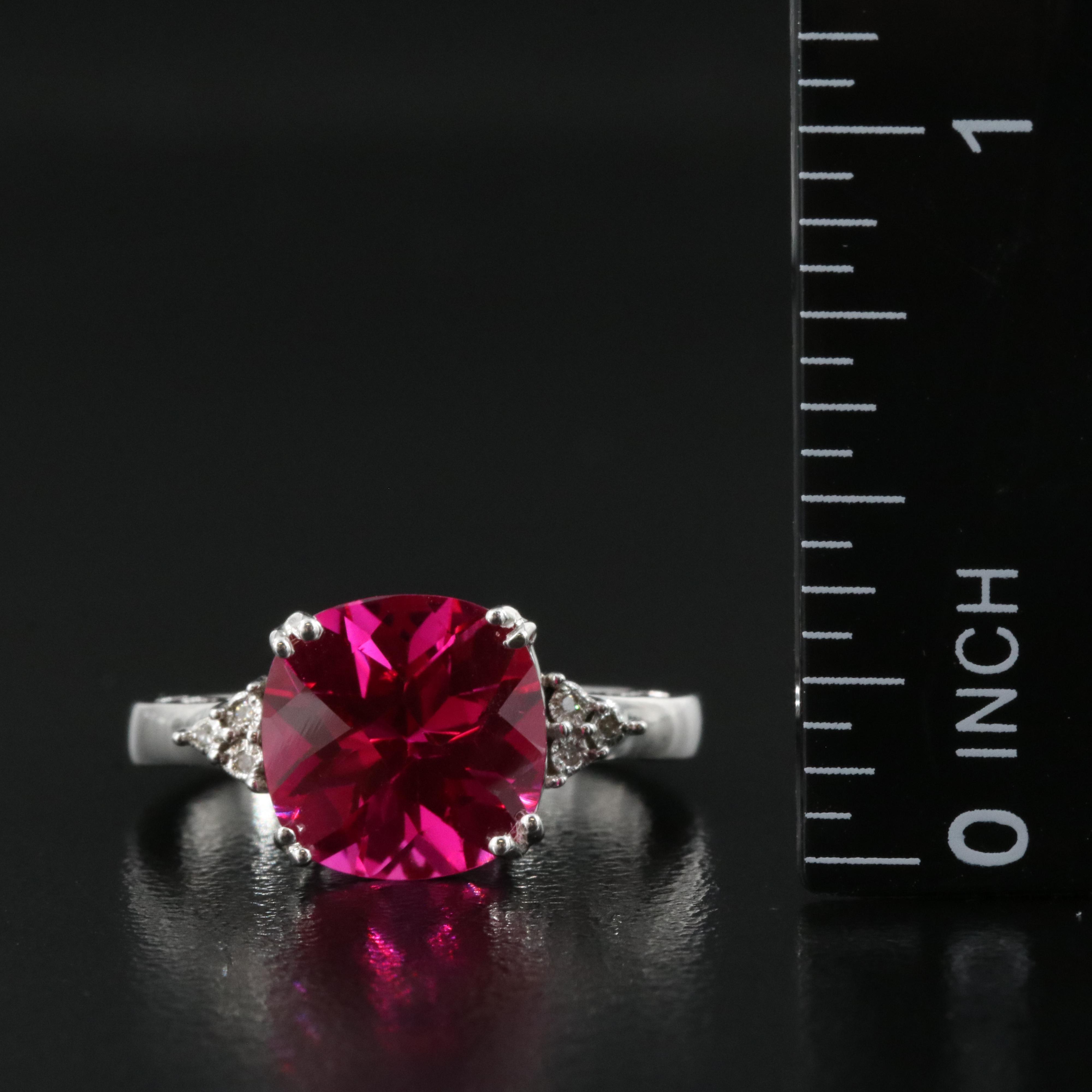 Sterling Ruby and Diamond Ring