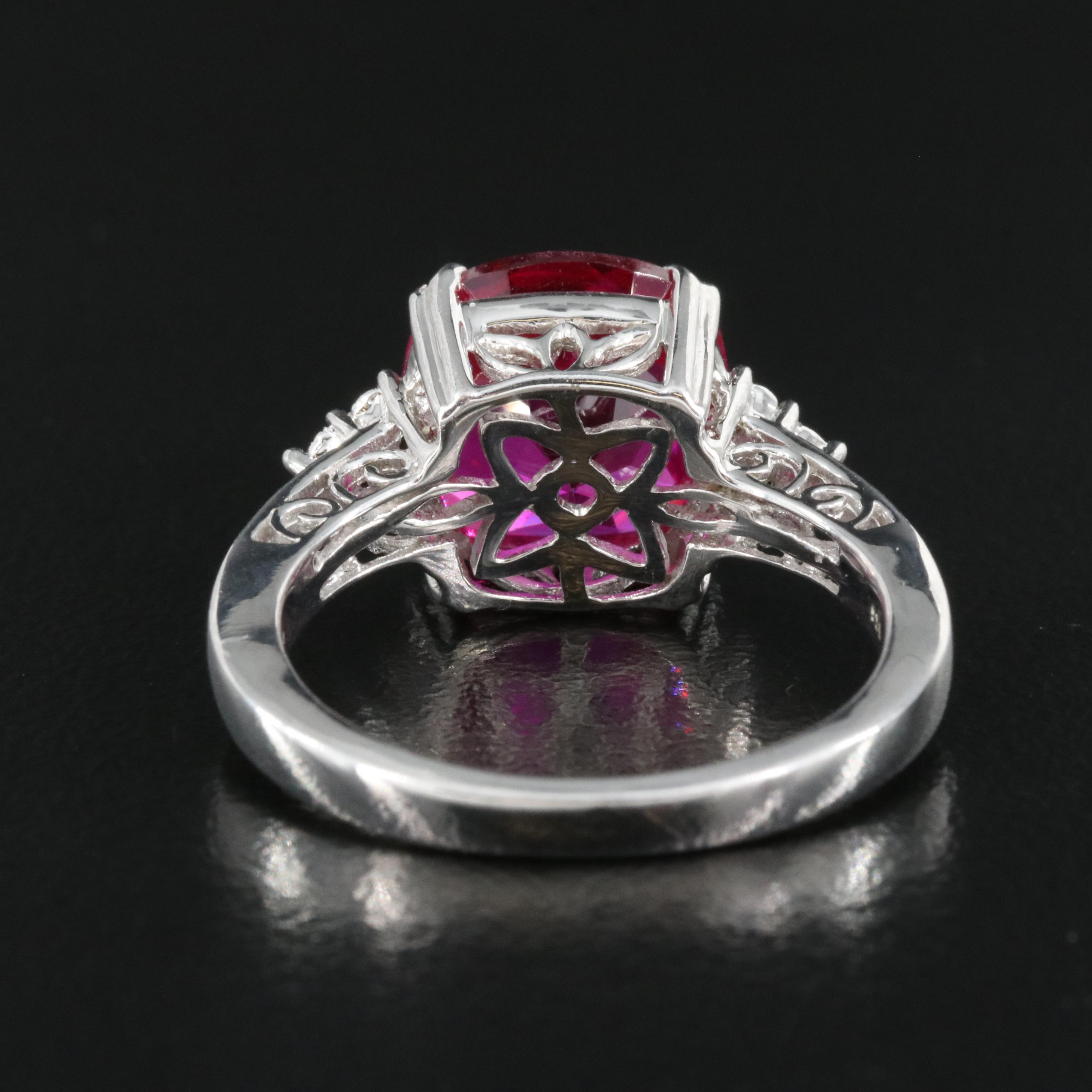 Sterling Ruby and Diamond Ring
