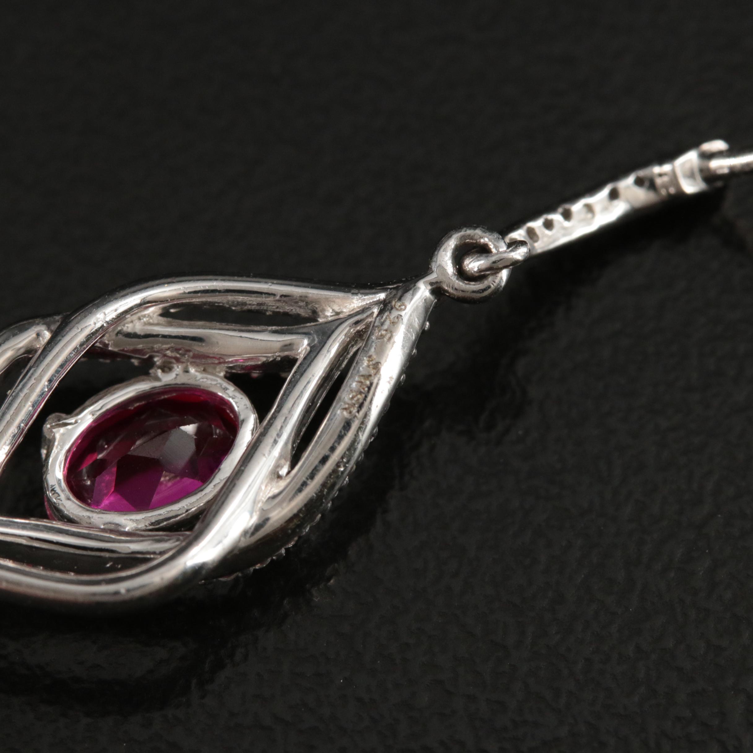 Sterling Ruby and Sapphire Earrings