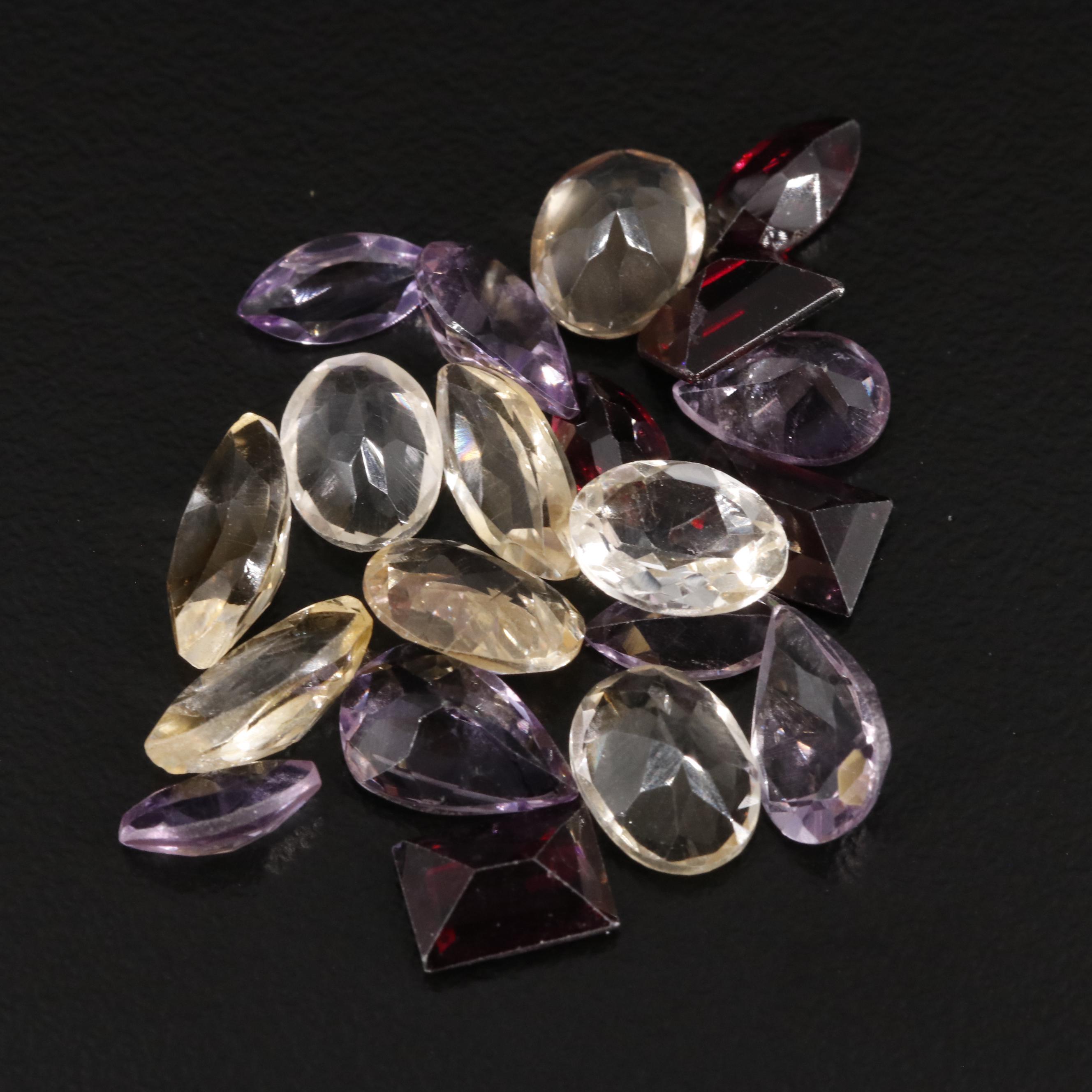 Loose 19.38  CTW Citrine, Amethyst and Garnet Lot