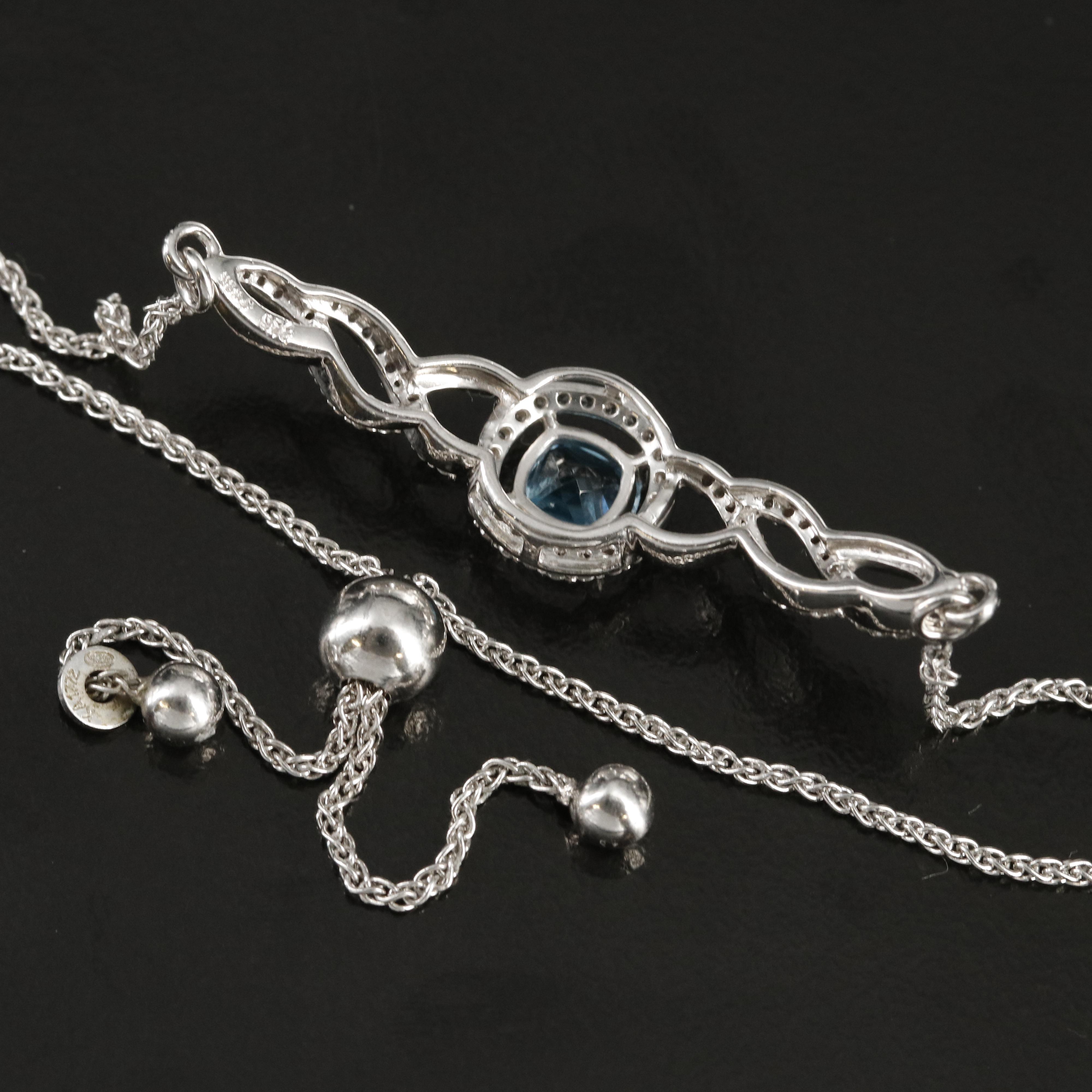 Sterling Swiss Blue Topaz and Sapphire Bolo Bracelet