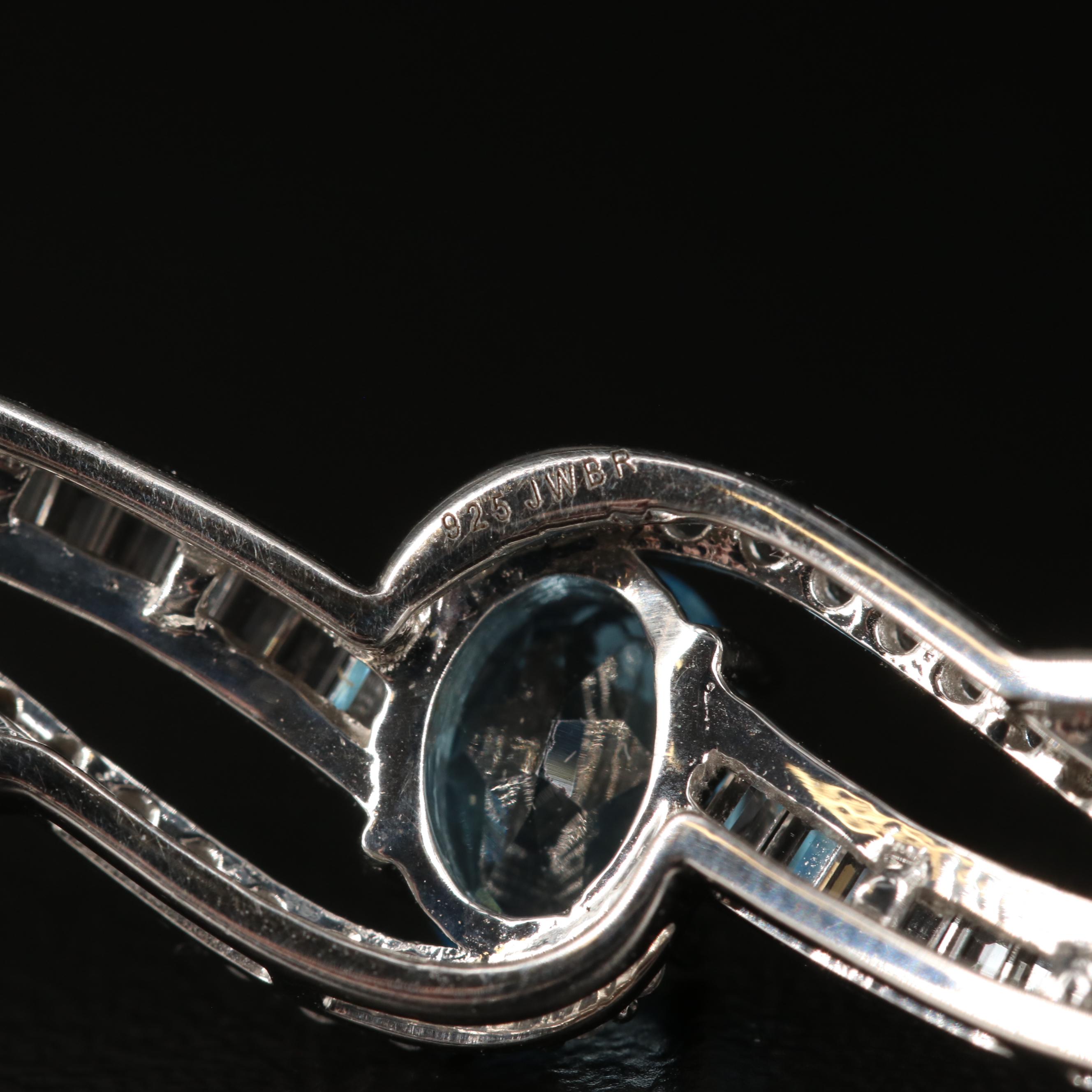Sterling Swiss Blue Topaz and Sapphire Bolo Bracelet