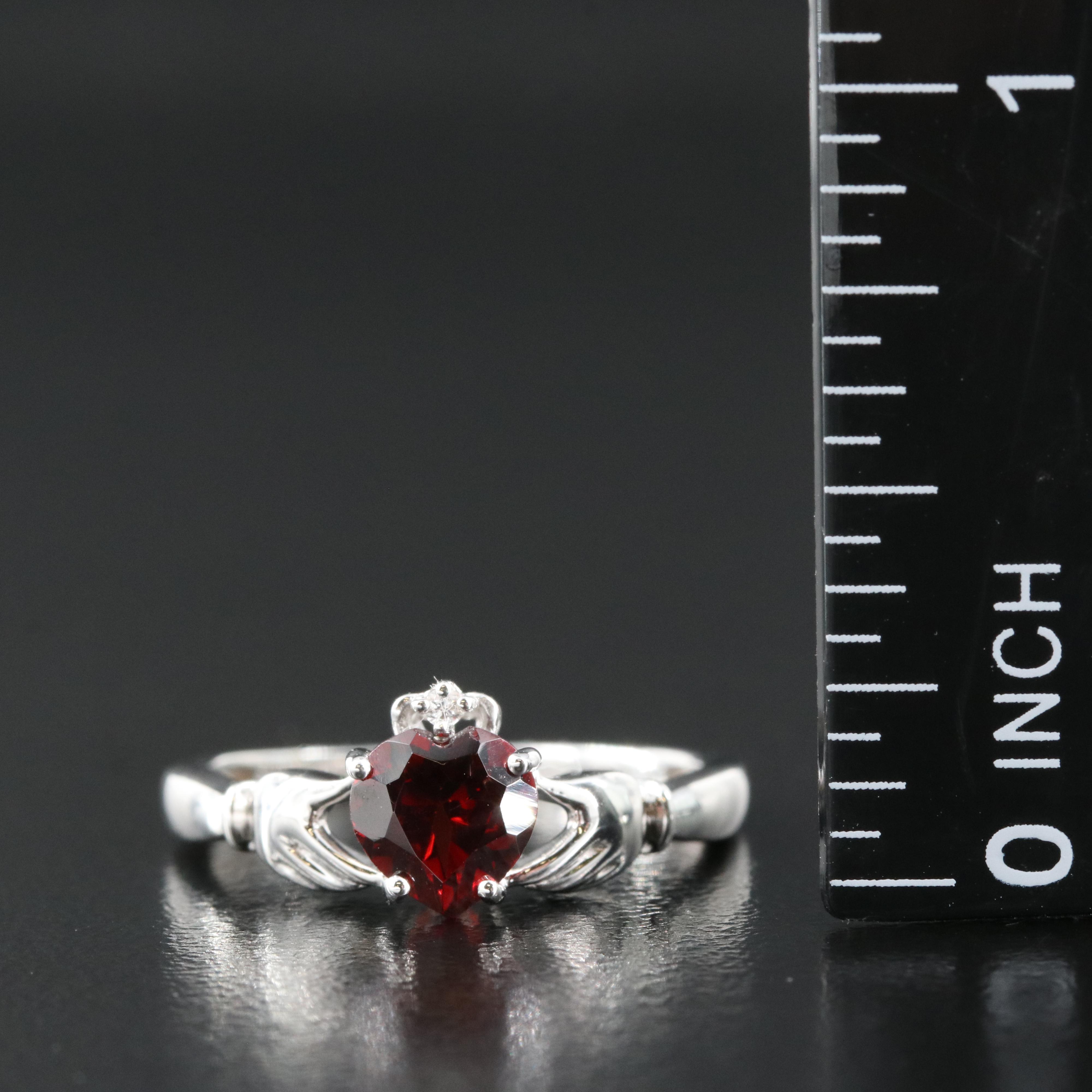 Sterling Garnet and Sapphire Ring