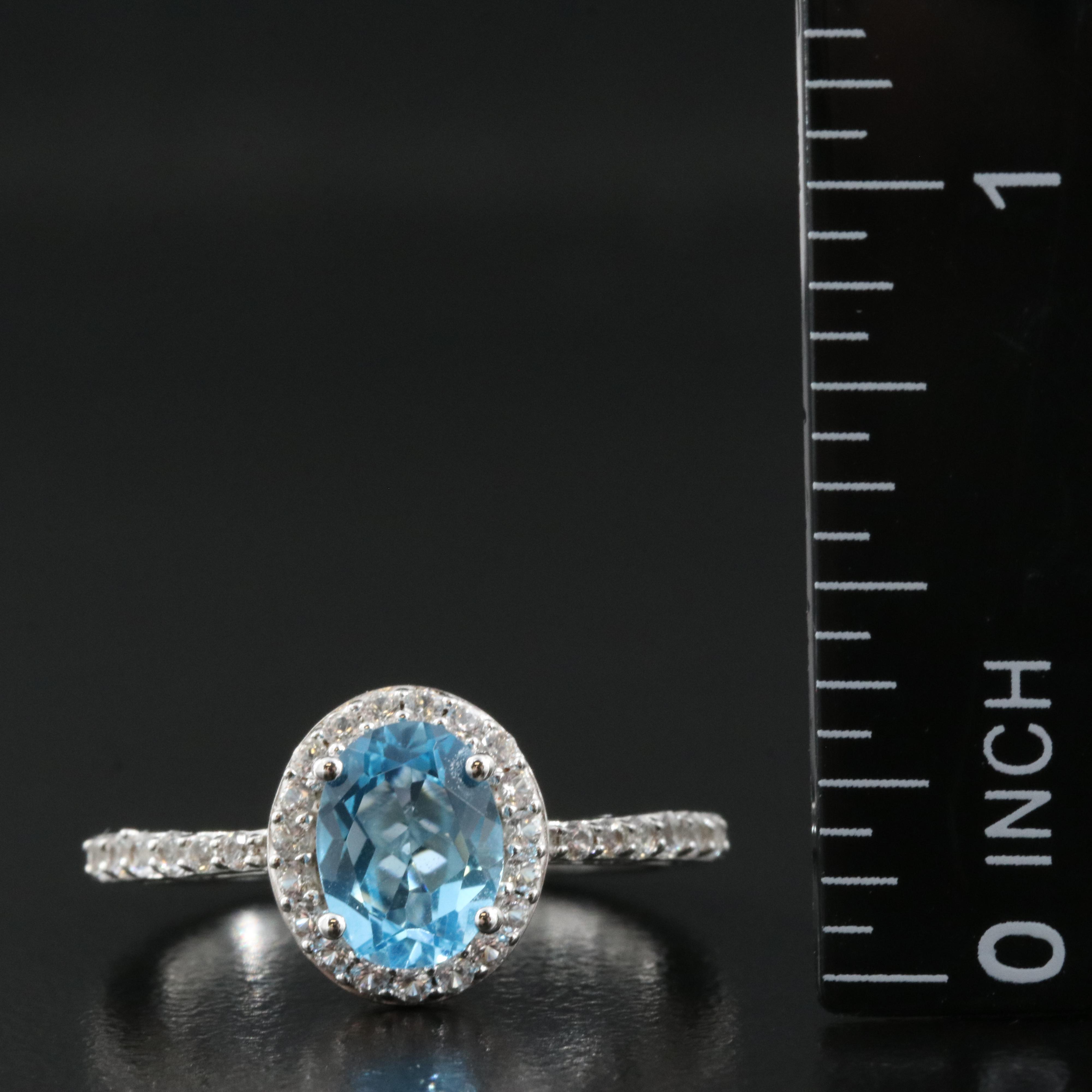 Sterling Topaz and Sapphire Ring