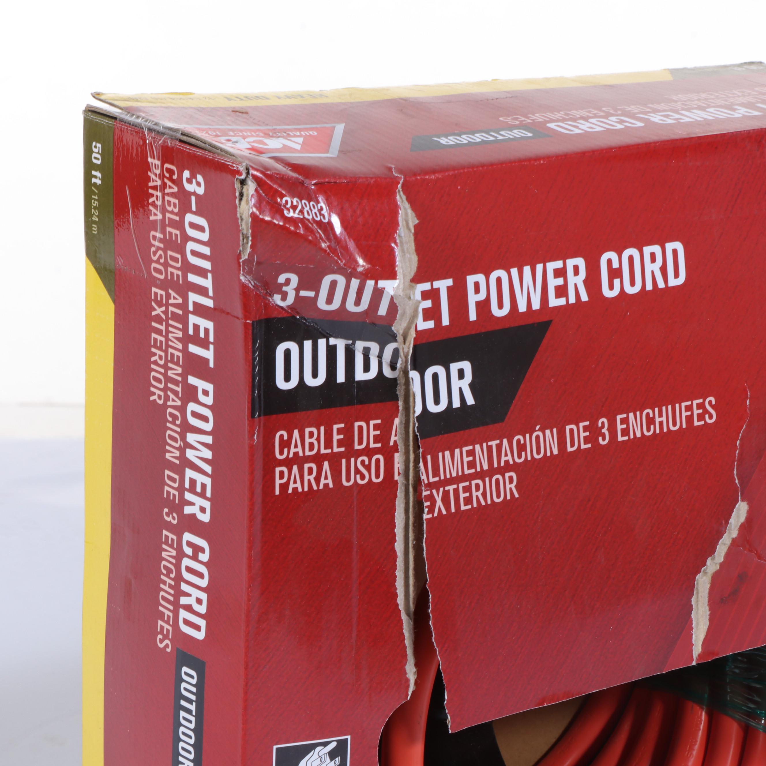 Ace Three Outlet 50-Foot Power Cord