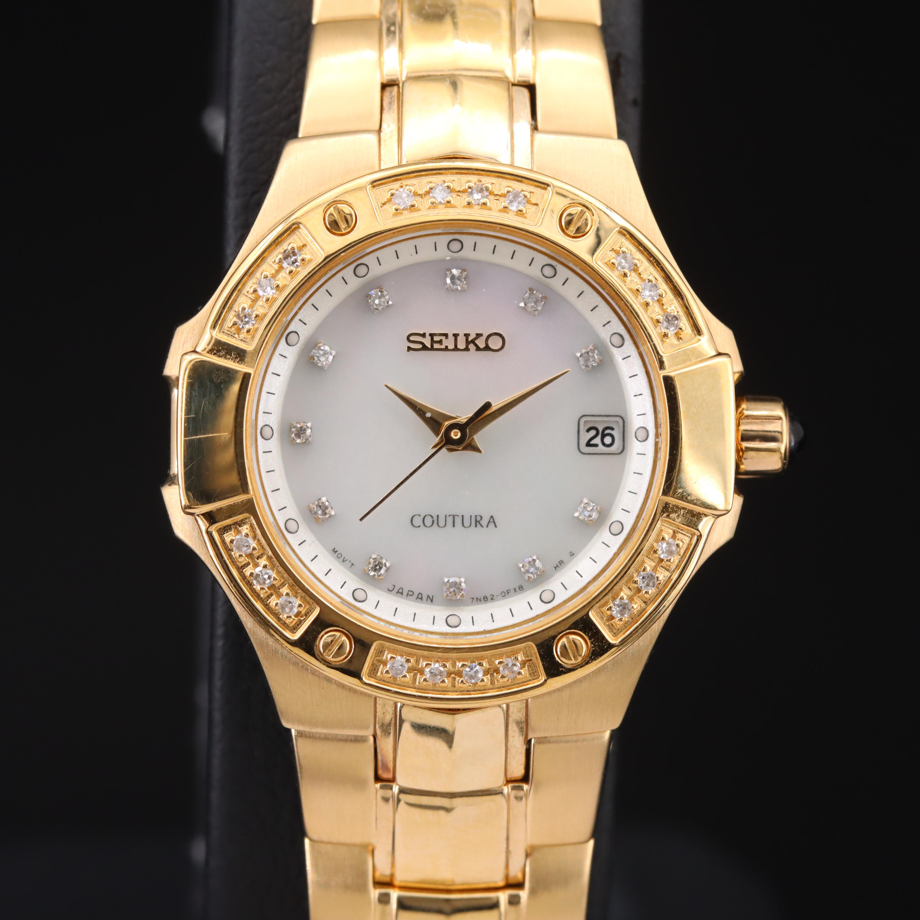 Seiko Coutura Mother-of-Pearl and Diamond Watch