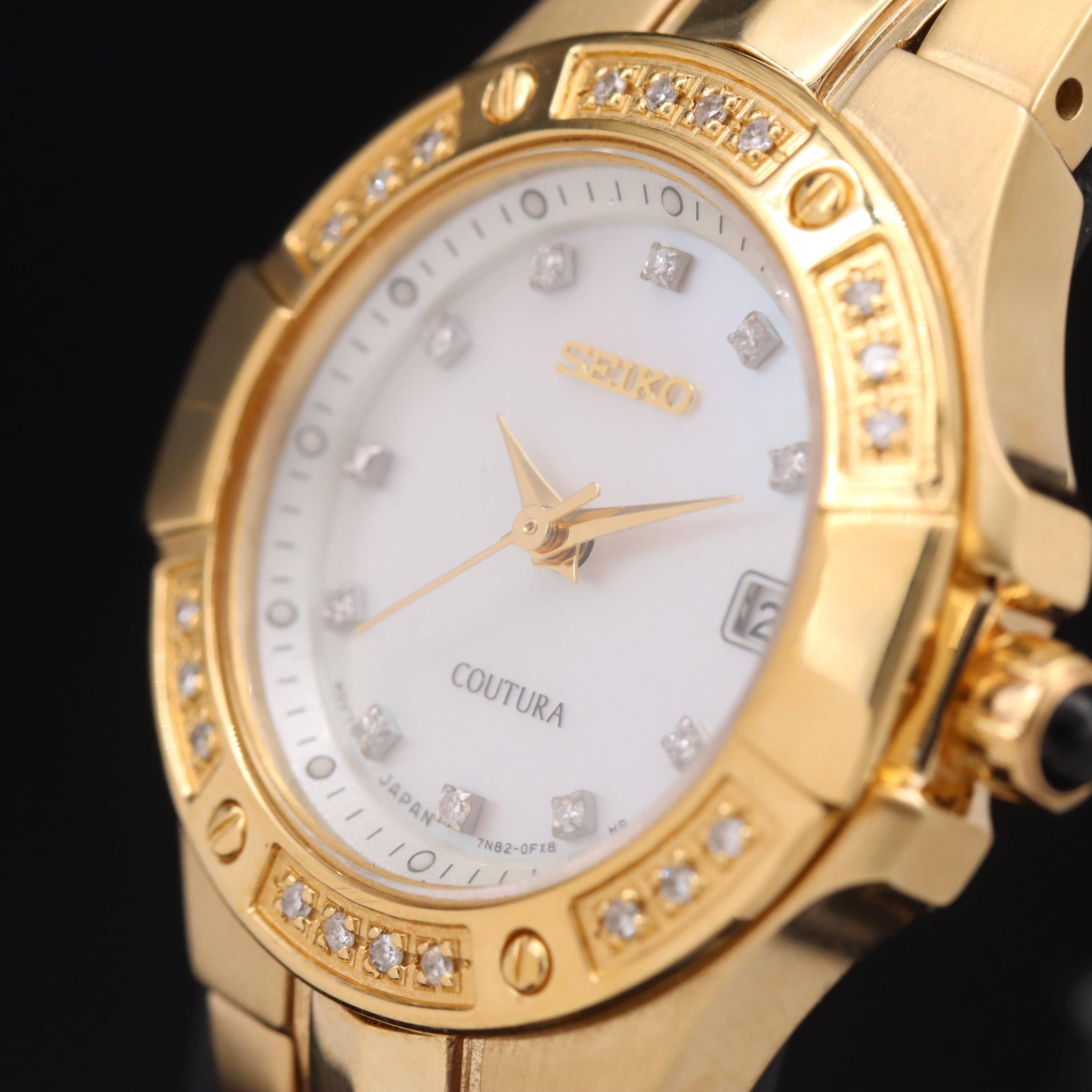 Seiko Coutura Mother-of-Pearl and Diamond Watch