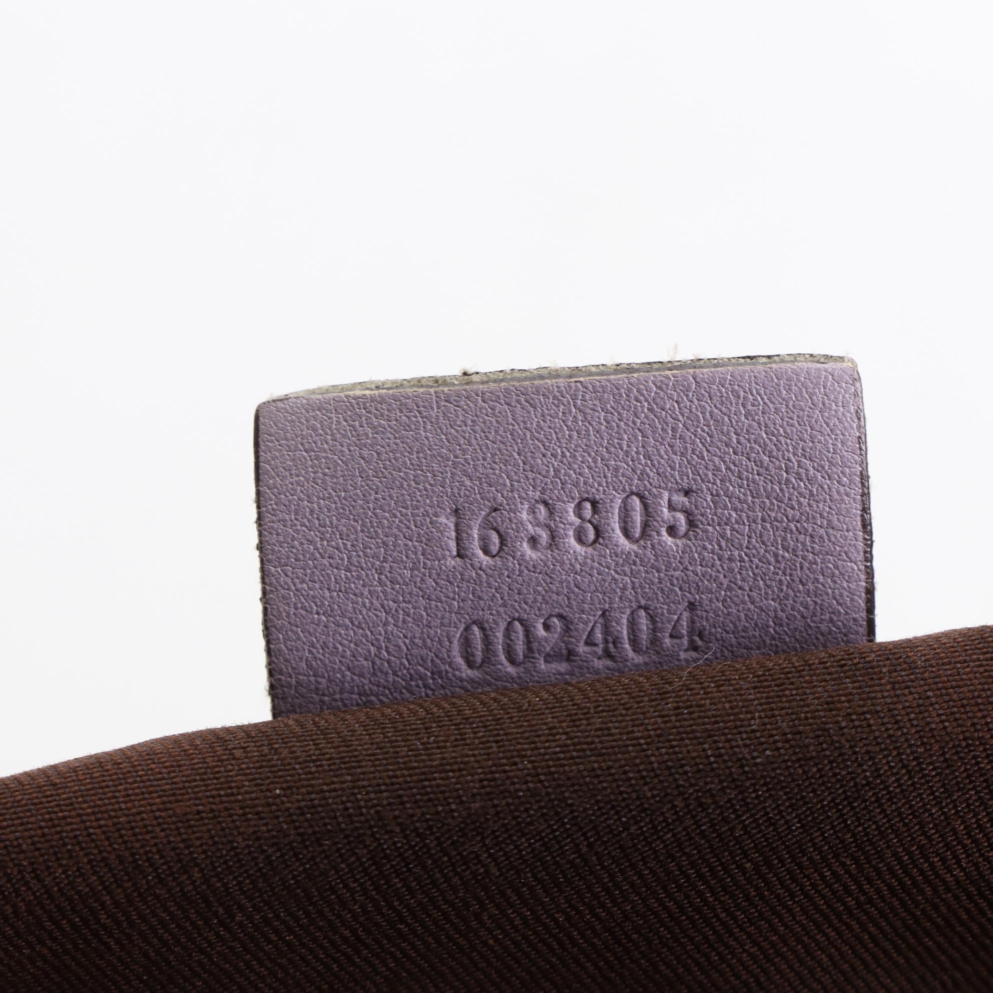 Gucci Medium Princy Tote in GG Canvas and Purple Leather