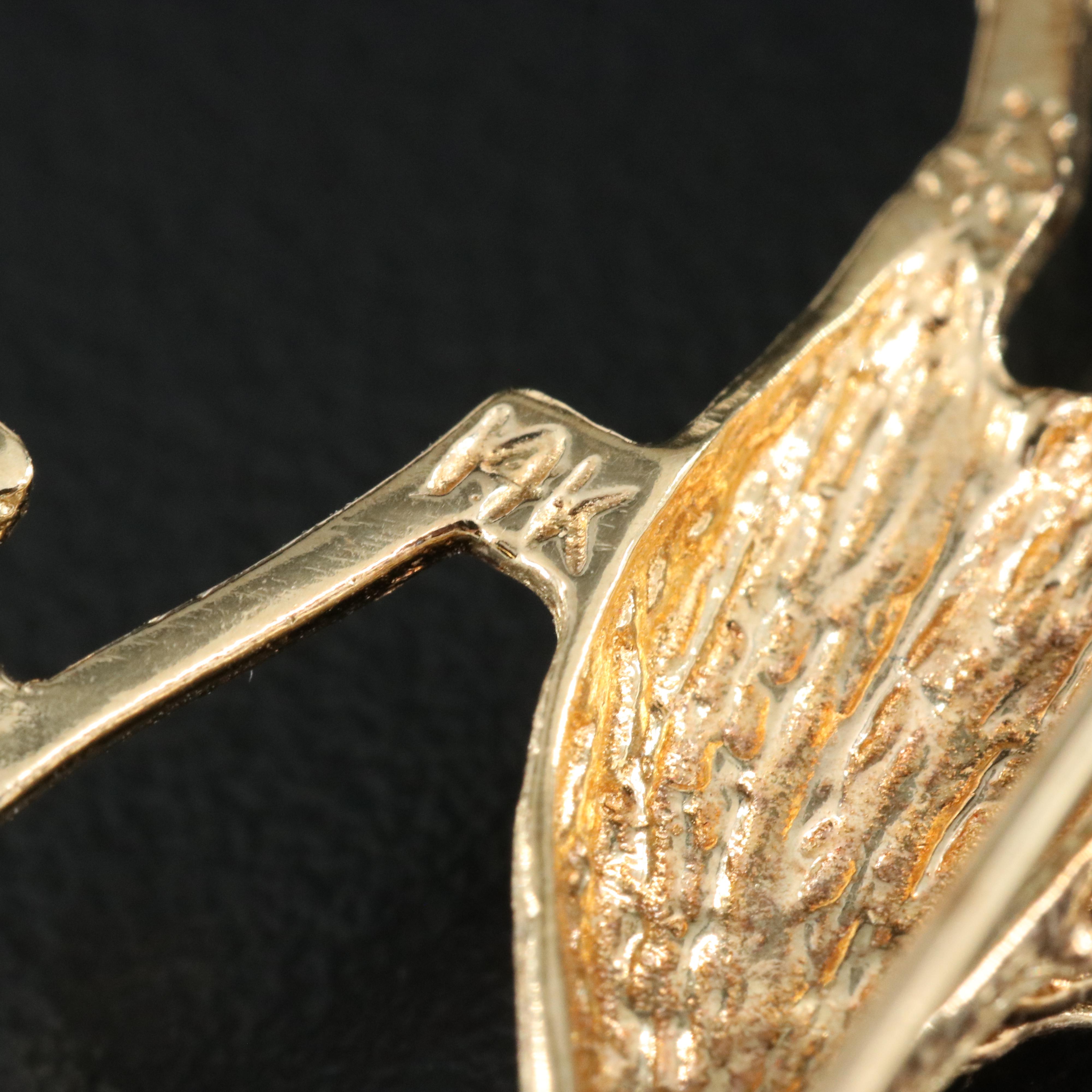 14K Ruby Road Runner Brooch