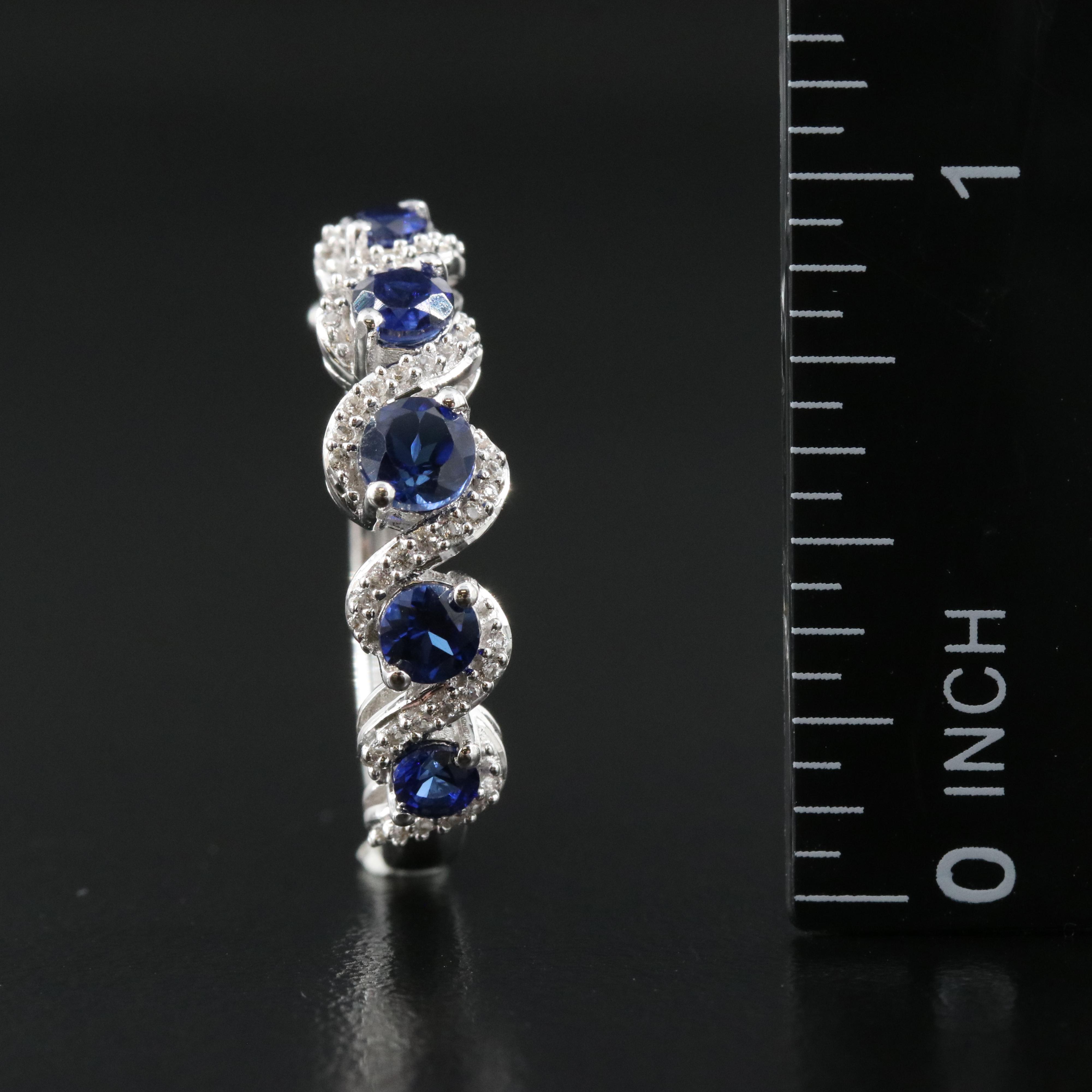 Sterling Sapphire Hoop Earrings
