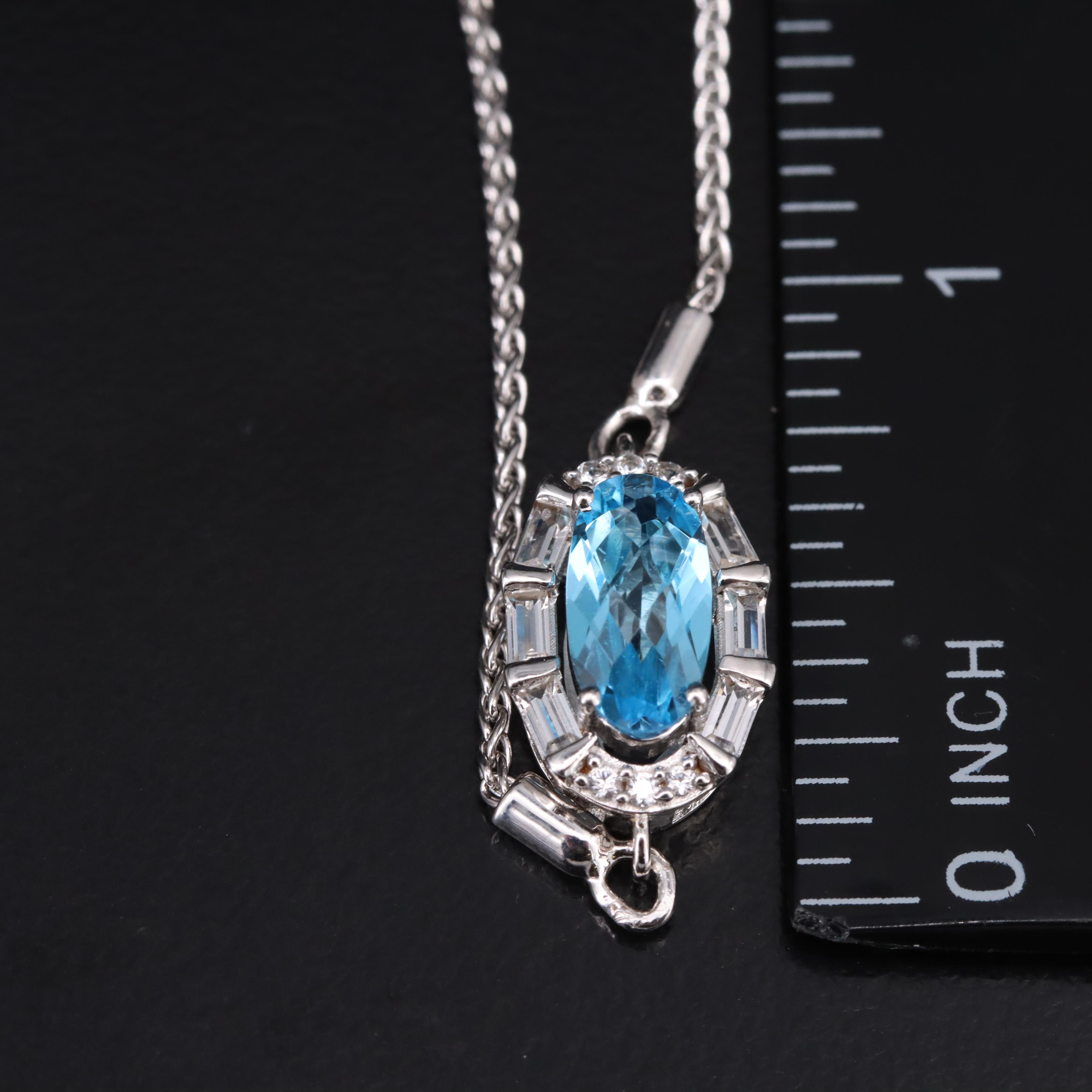 Sterling Swiss Blue Topaz and Sapphire Bolo Bracelet