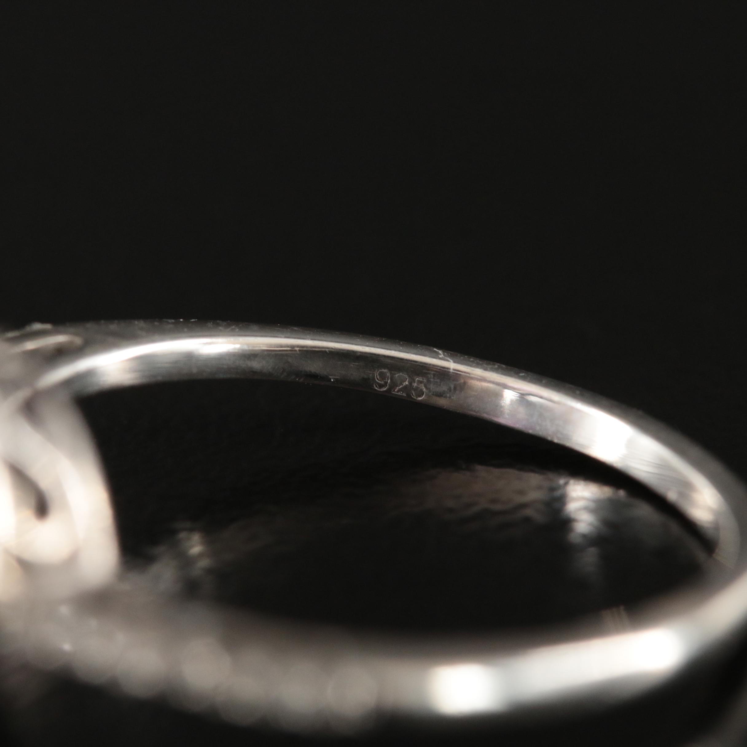 Sterling Amethyst and Sapphire Halo Ring