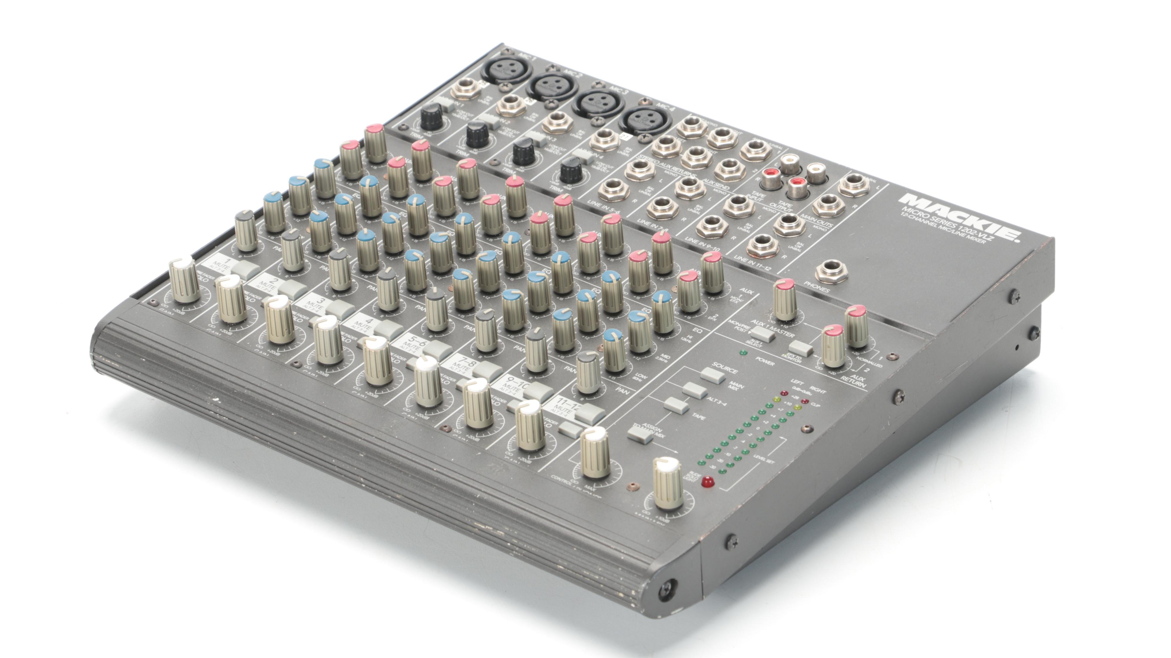 Mackie 12-Channel Mixer, DBX Equalizer, Nady Audio ProPower Amp, Alesis Speakers