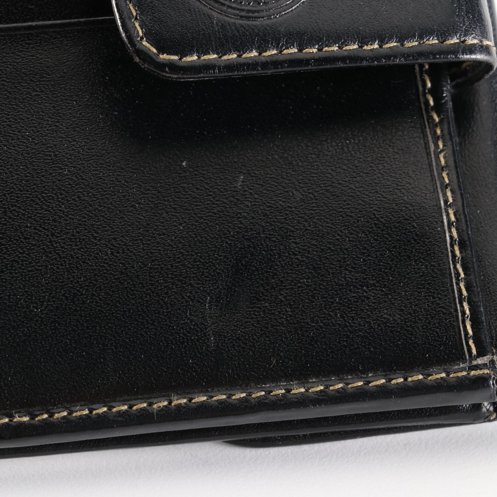 Fendi Bifold Wallet in Pequin Stripe Canvas and Black Leather
