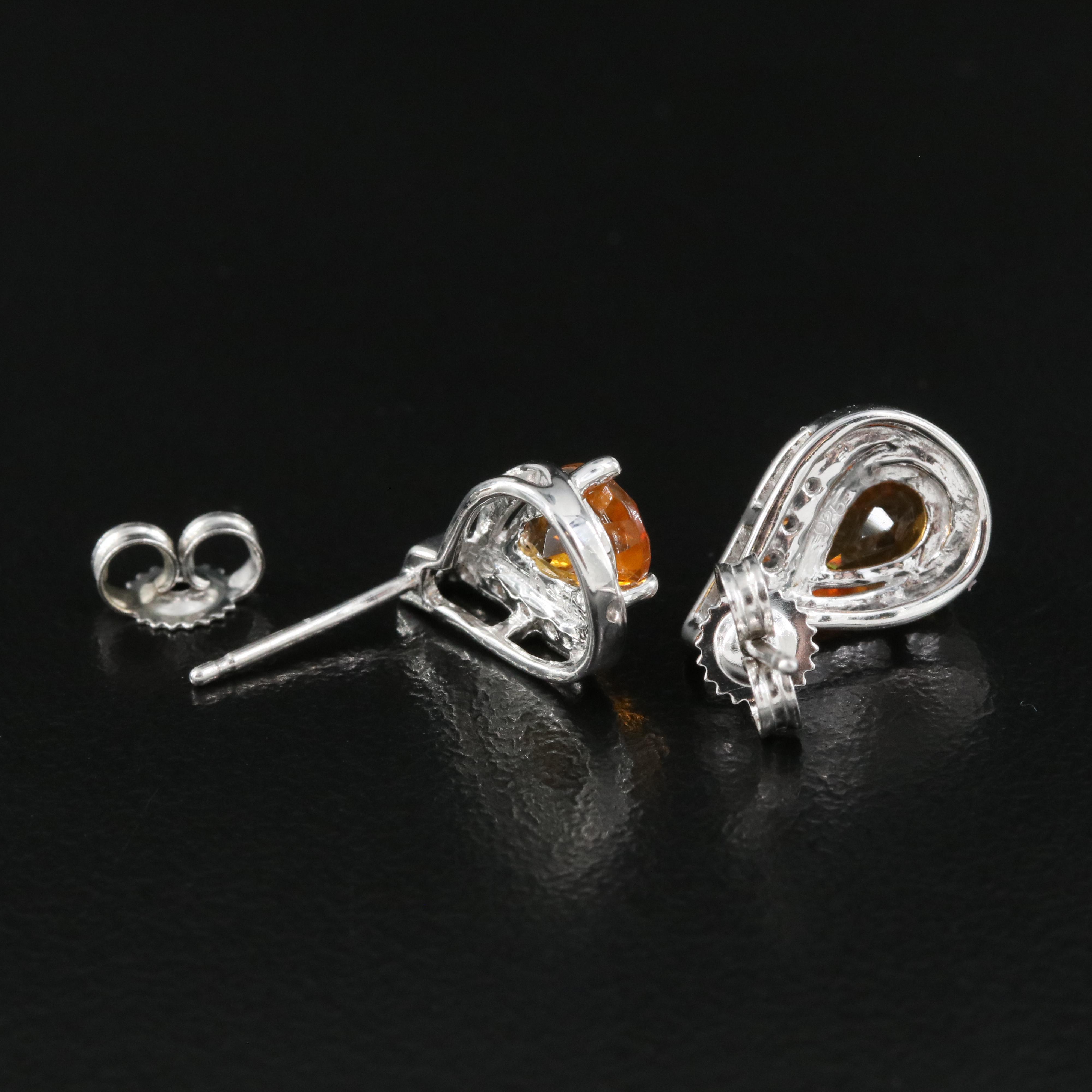 Sterling Silver Citrine and Topaz Earrings