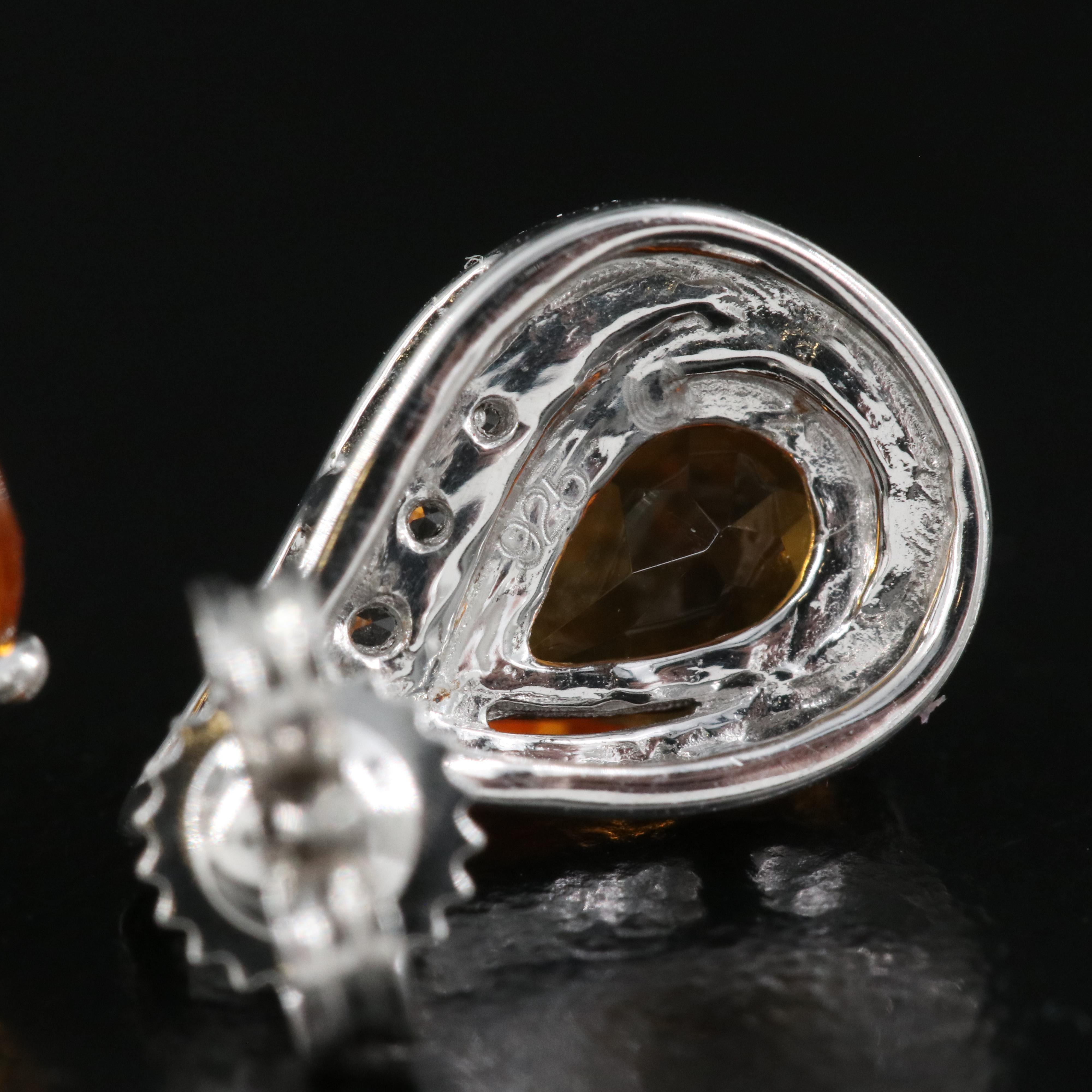 Sterling Silver Citrine and Topaz Earrings