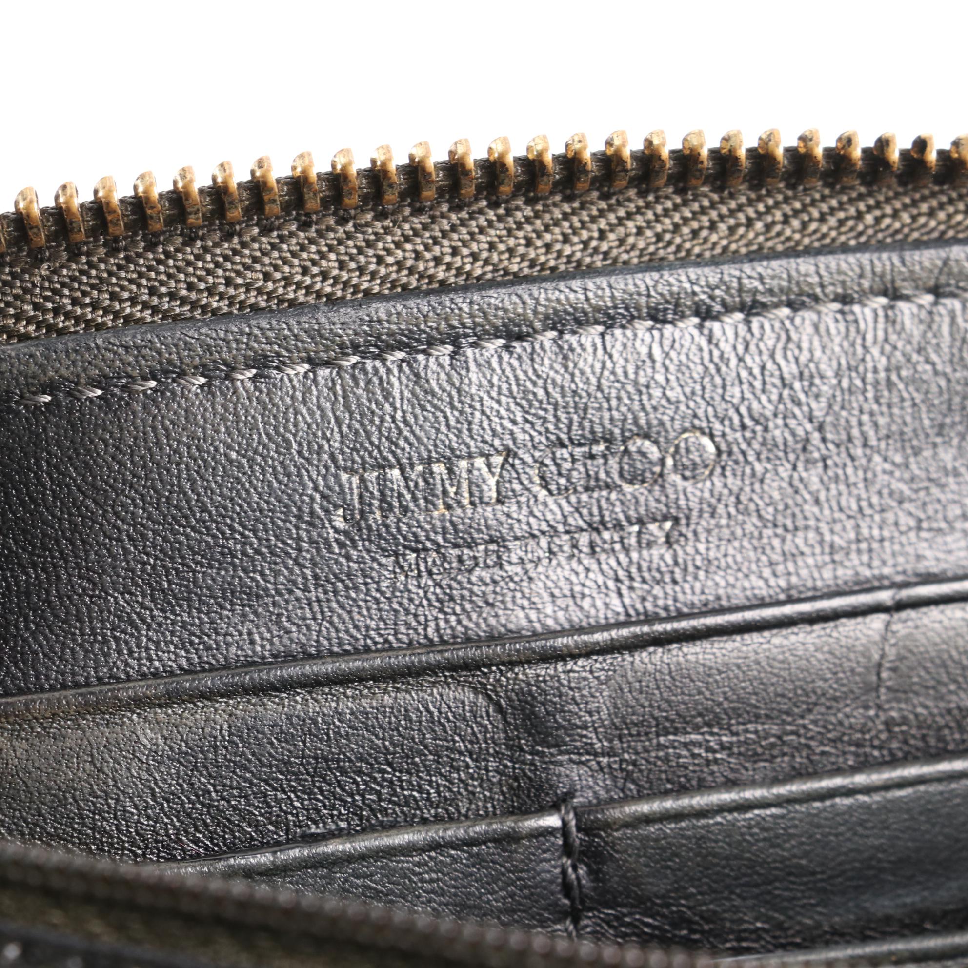 Jimmy Choo Star Studded Leather Zip Wallet