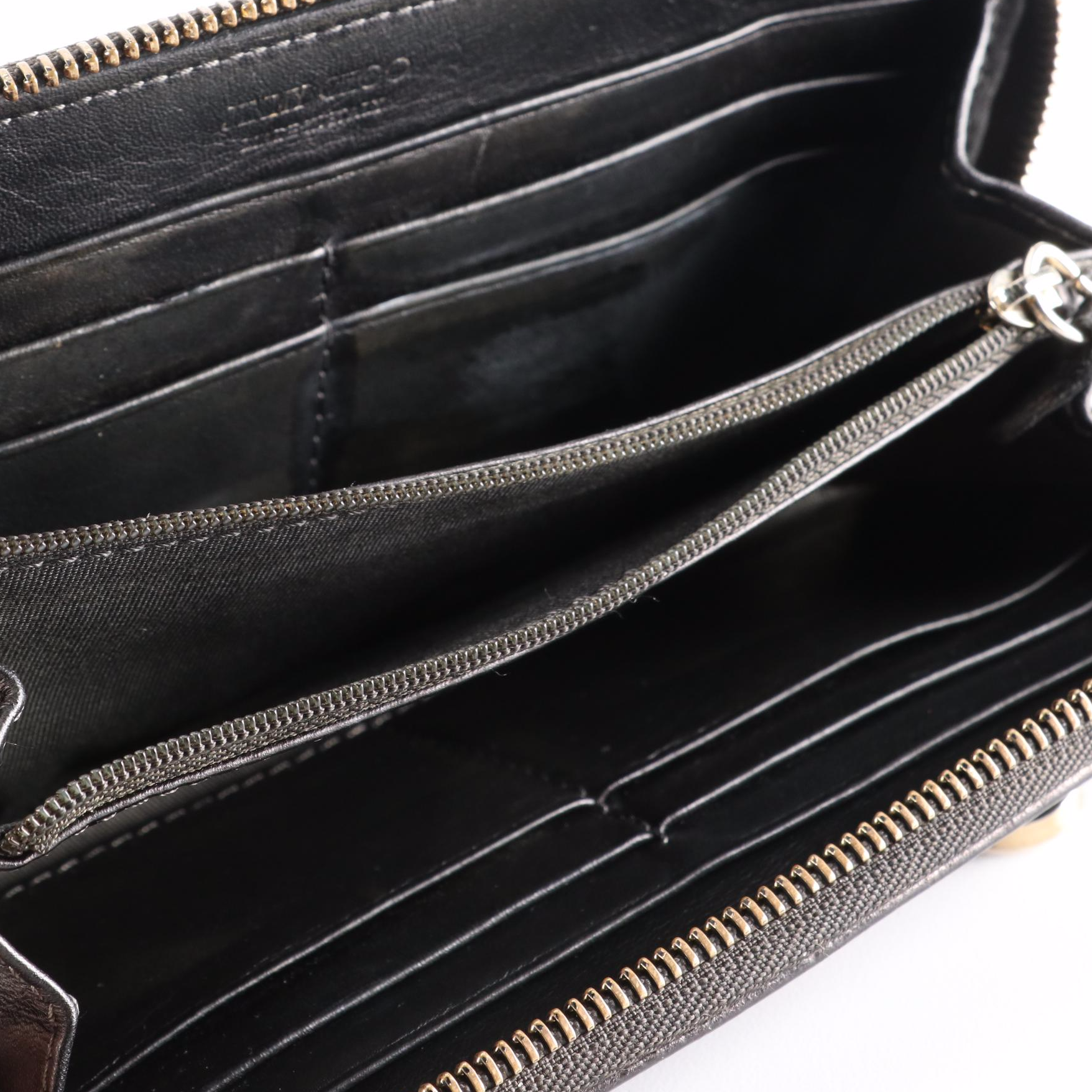 Jimmy Choo Star Studded Leather Zip Wallet