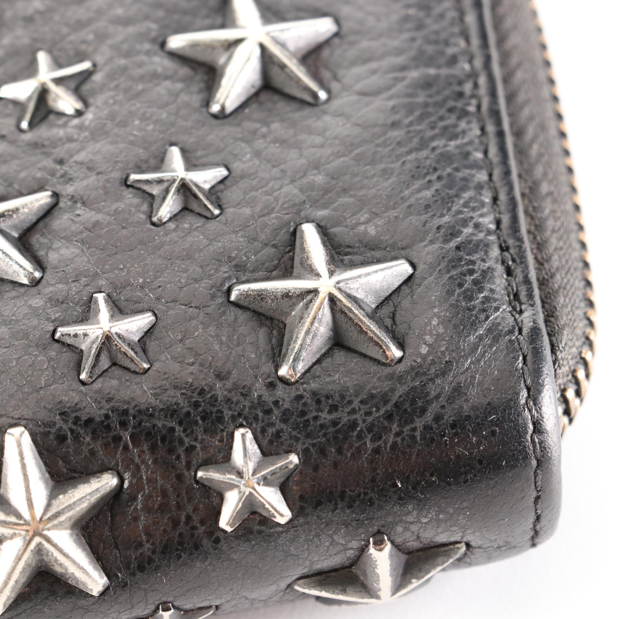Jimmy Choo Star Studded Leather Zip Wallet