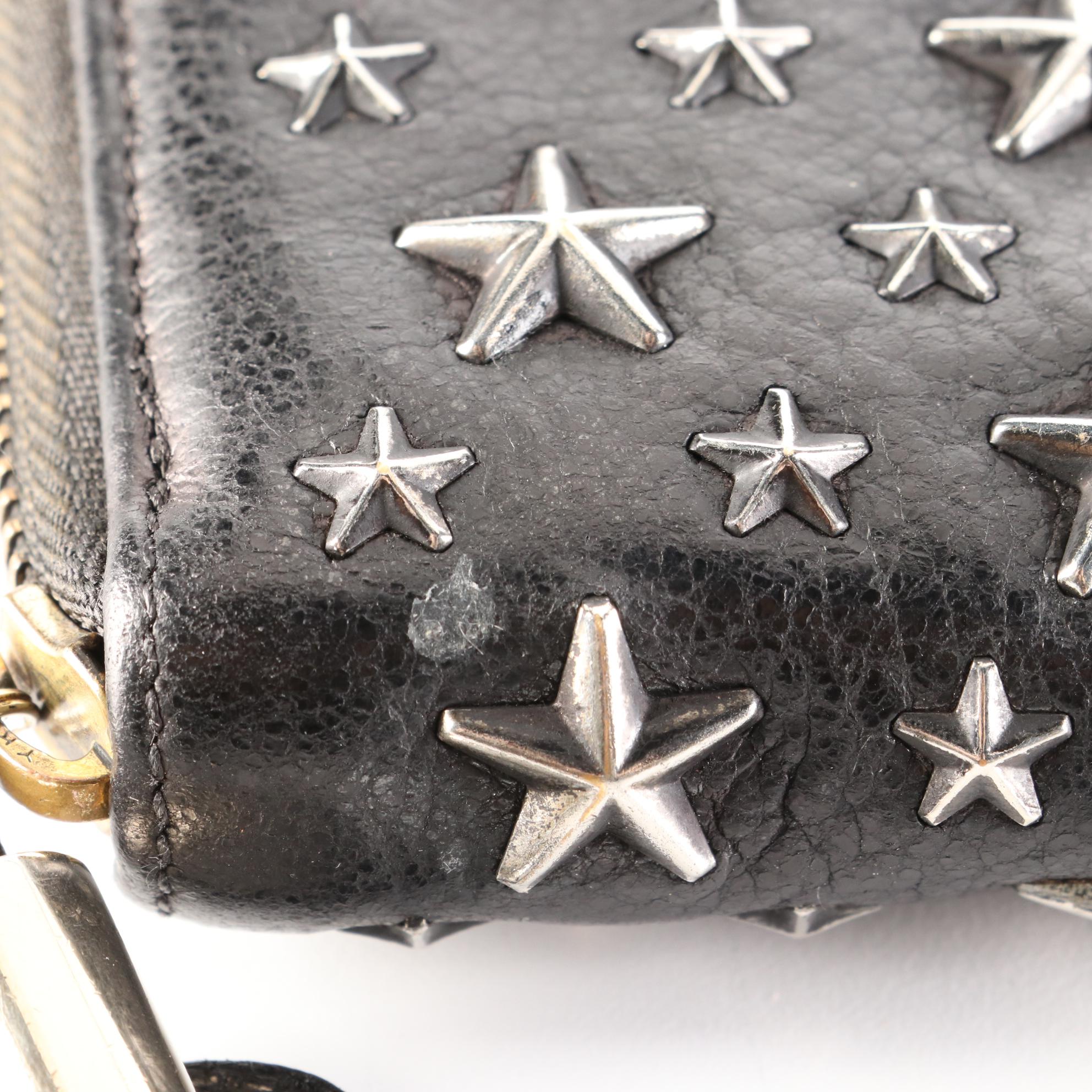 Jimmy Choo Star Studded Leather Zip Wallet
