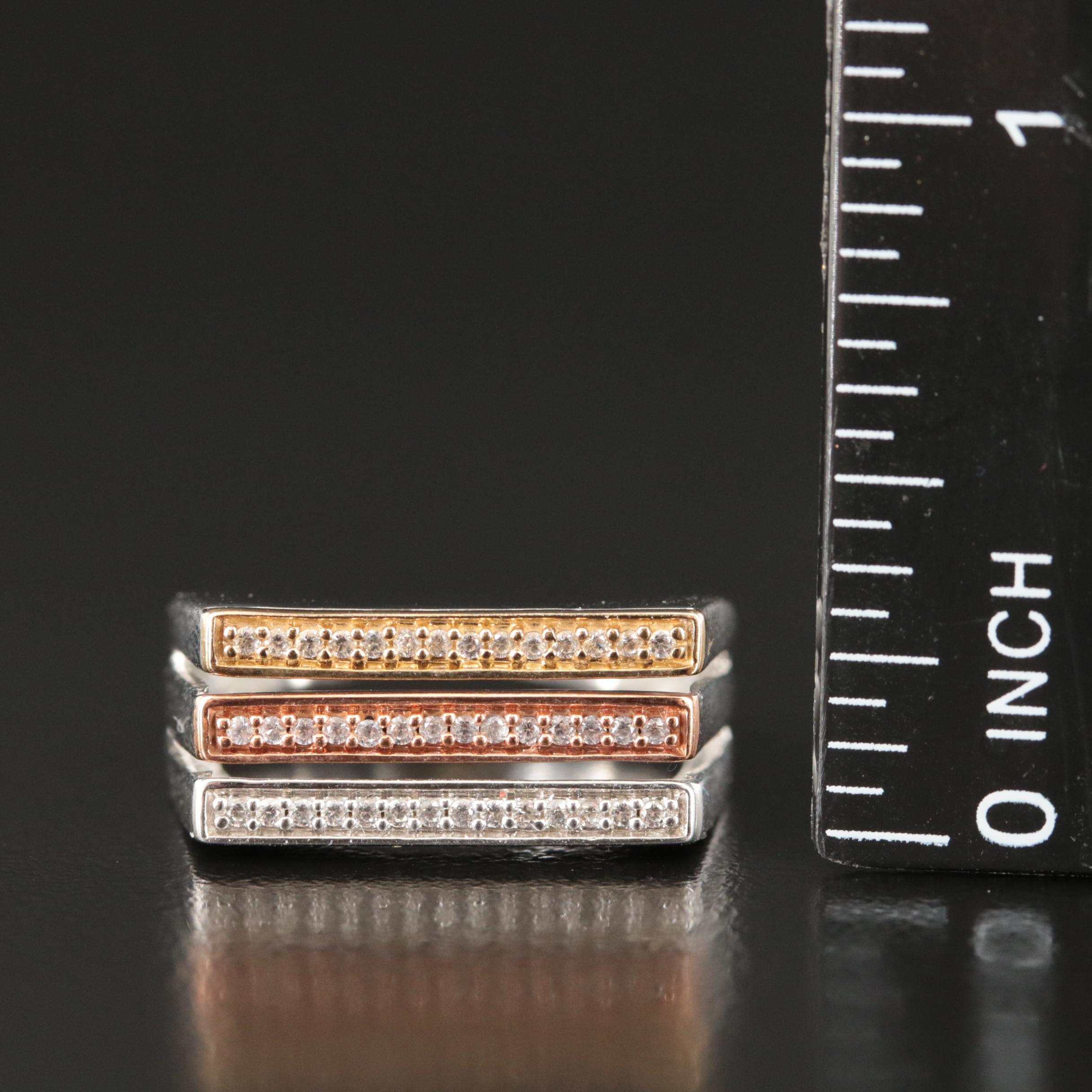 Sterling Sapphire Ring with 10K Rose Gold Accent