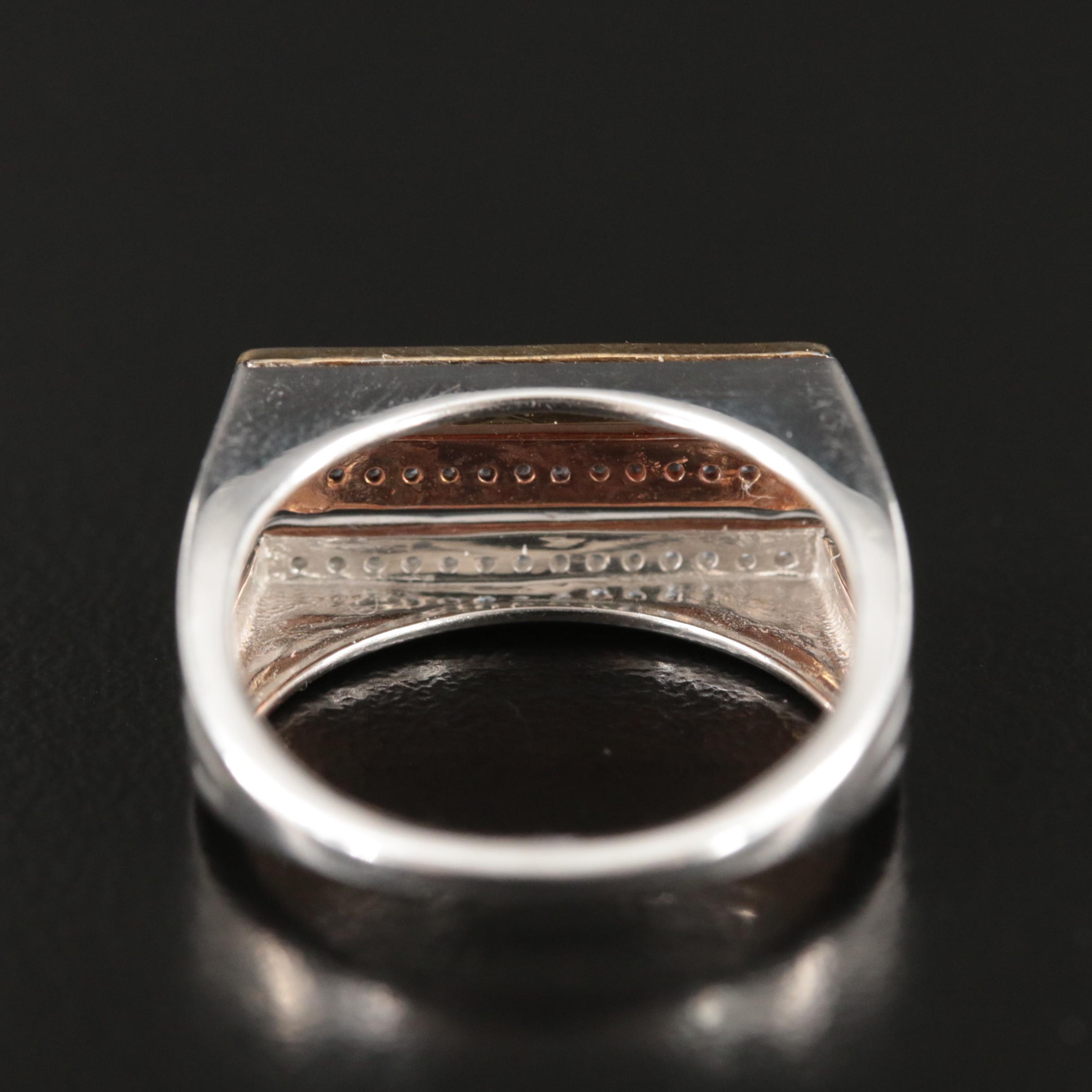 Sterling Sapphire Ring with 10K Rose Gold Accent