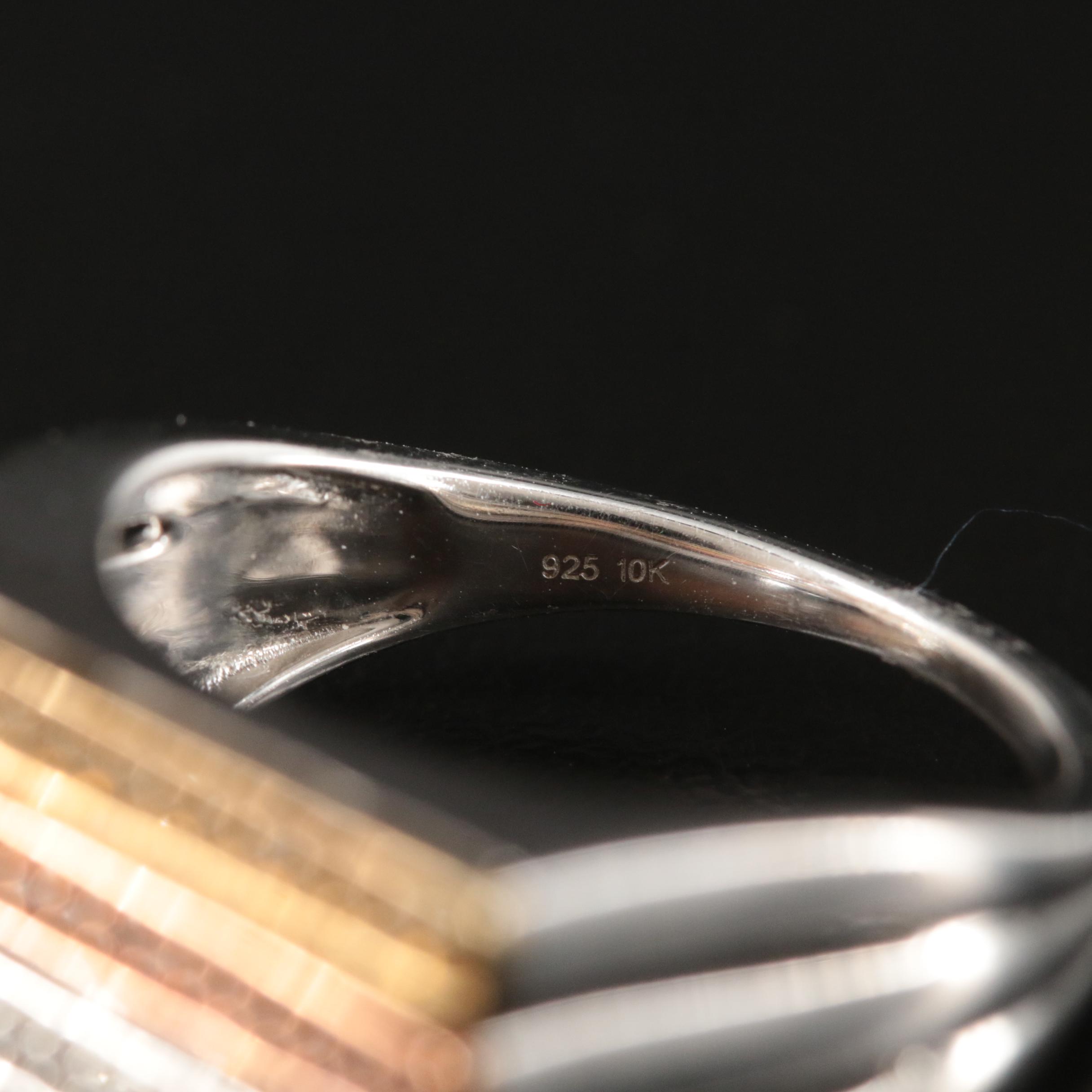 Sterling Sapphire Ring with 10K Rose Gold Accent