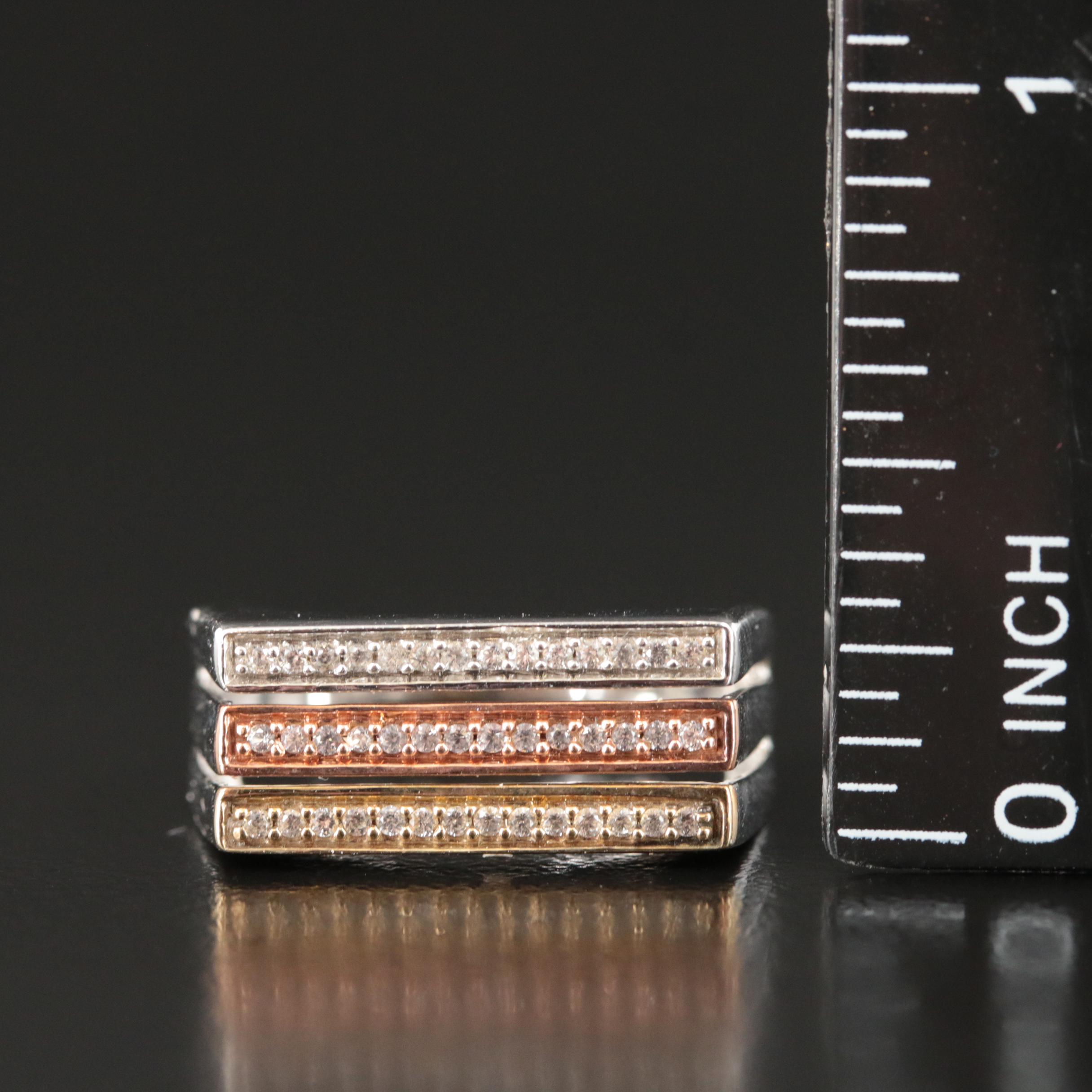 Sterling Sapphire Ring with 10K Rose Gold Accent