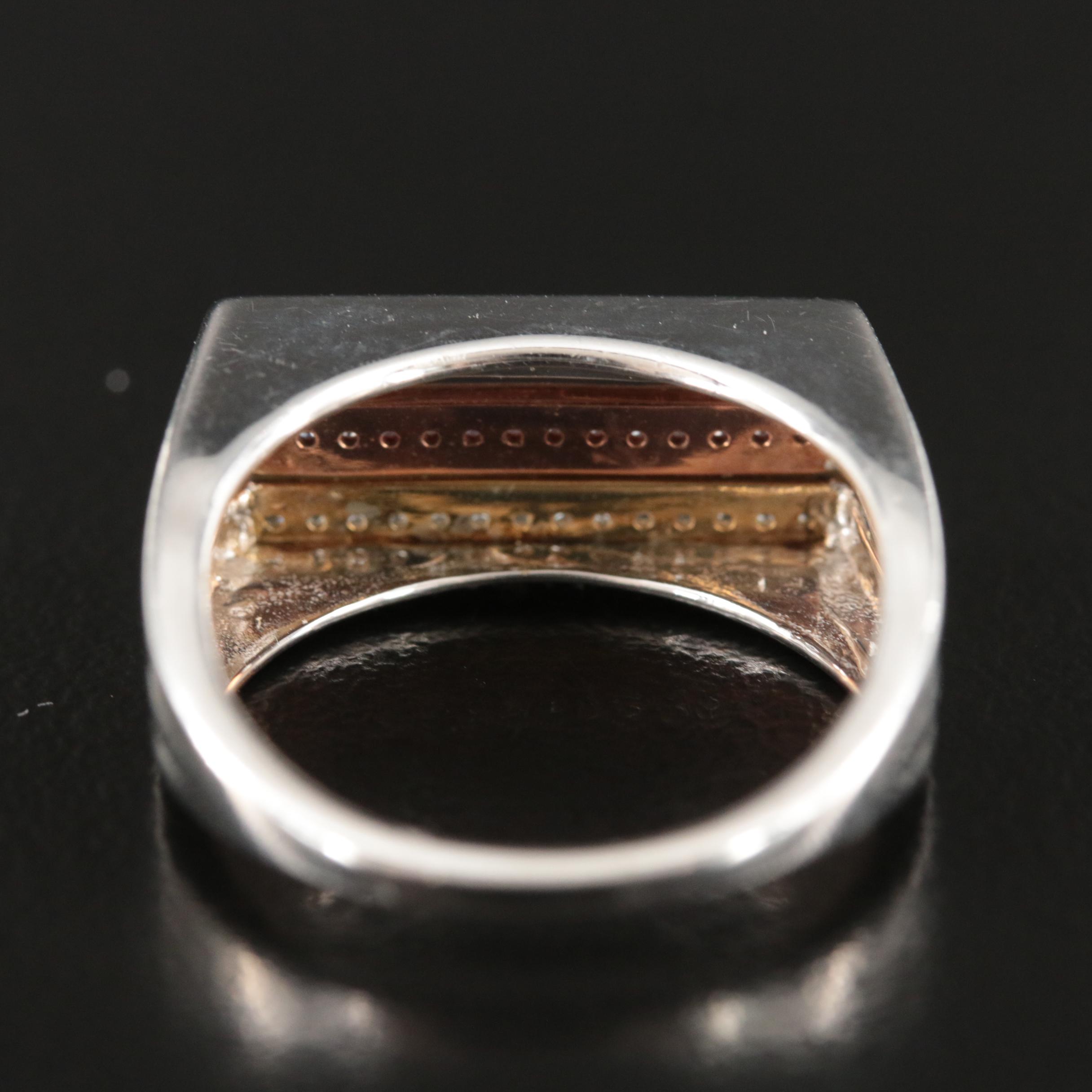 Sterling Sapphire Ring with 10K Rose Gold Accent