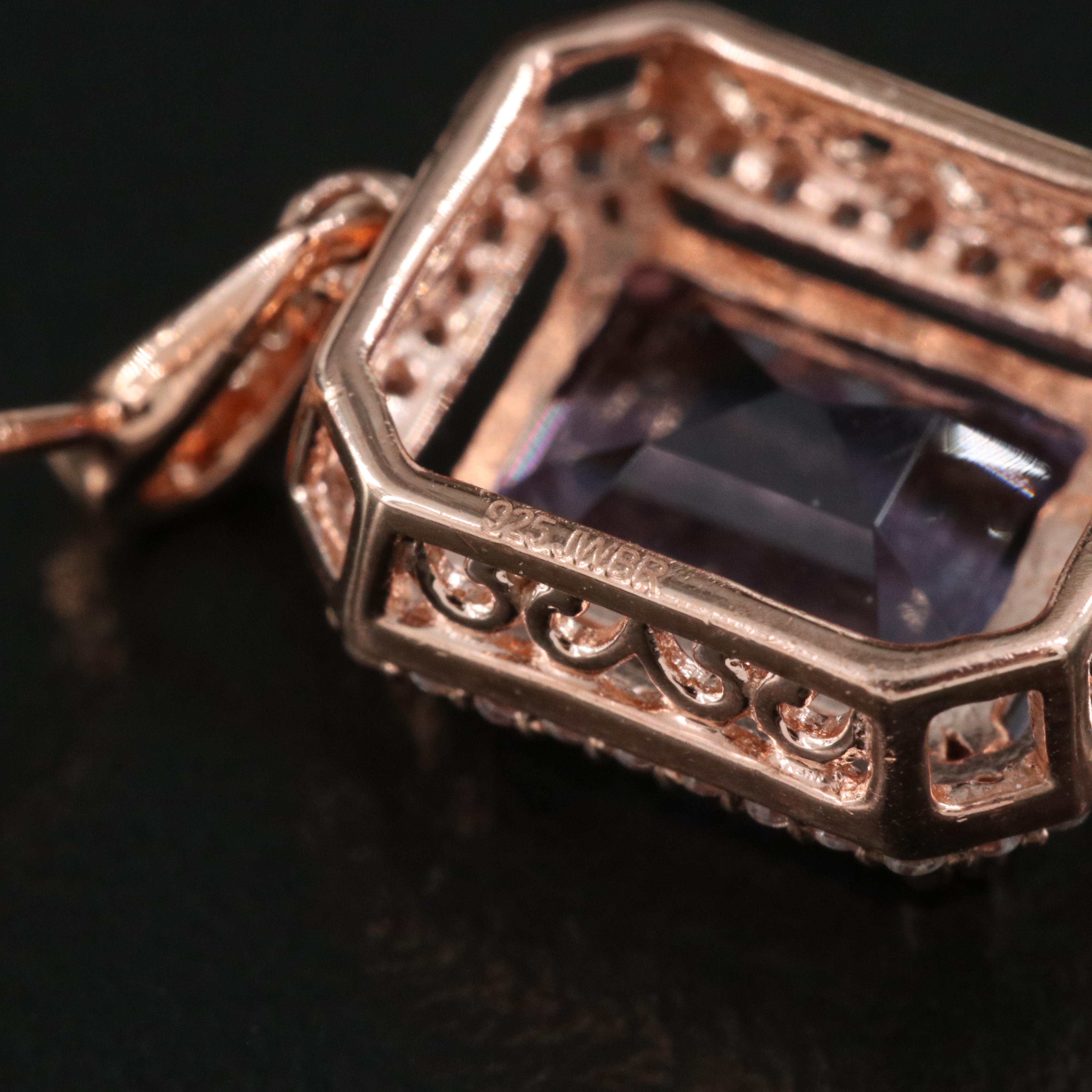 Sterling Silver Amethyst and Sapphire Earrings