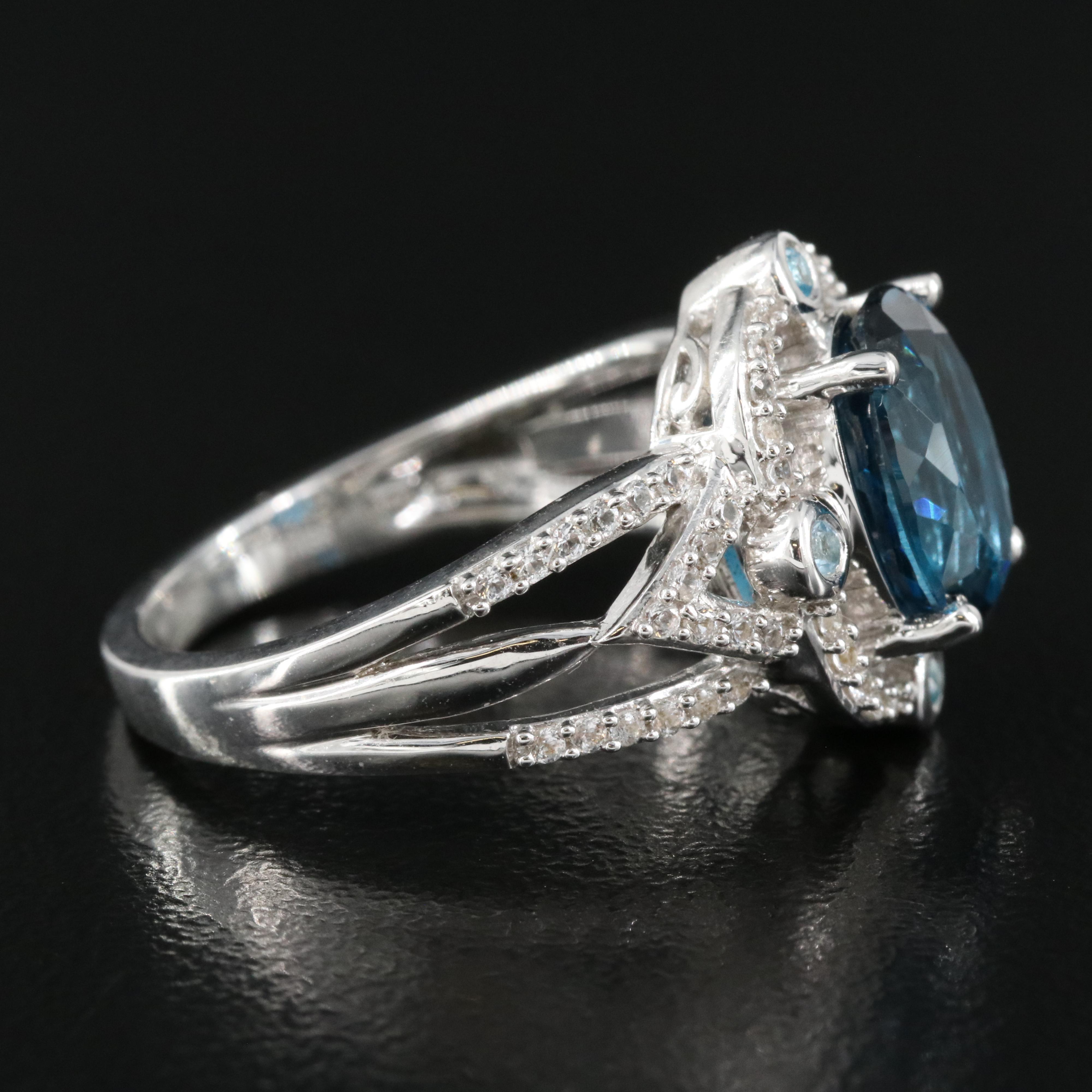 Sterling Topaz and Sapphire Ring